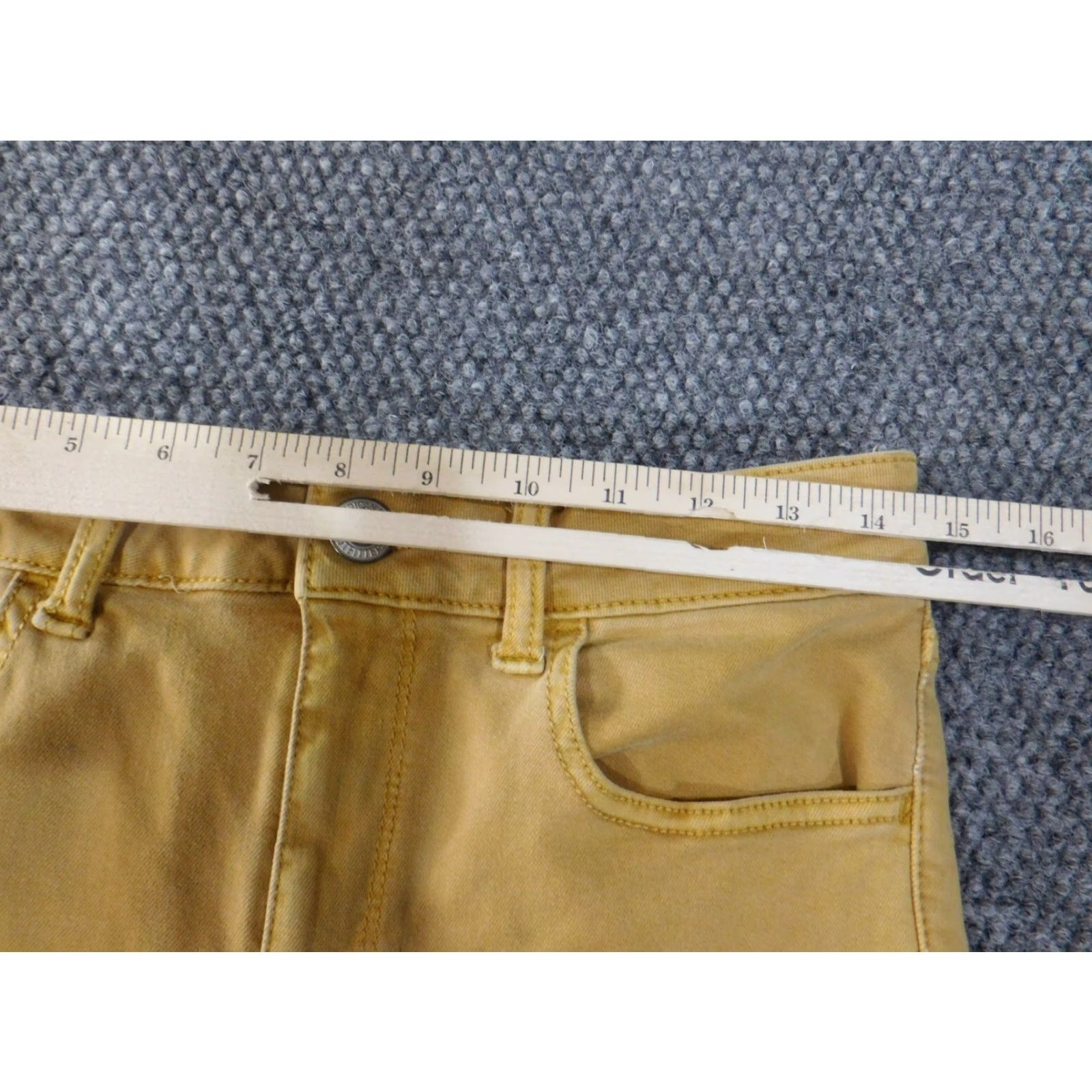 American Eagle Outfitters American Eagle Outfitters Jeans Women 10 Jegging High Rise Beige Denim Distressed Hem Zipper 26 Inseam Size 32" / US 10 / IT 46 - 4 Thumbnail