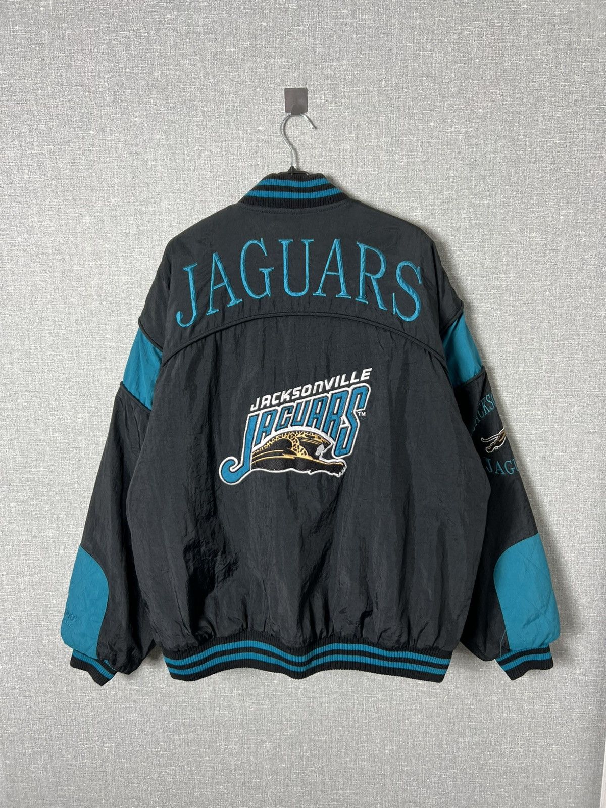 Starter RARE JACKSONVILLE JAGUARS NUTMEG CAMPRI NYLON BOMBER JACKET Size US XL / EU 56 / 4 - 17 Thumbnail