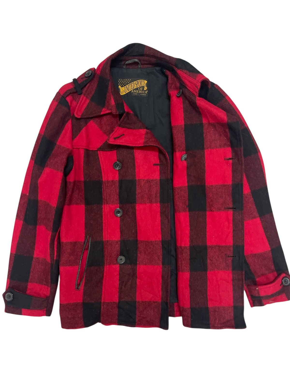 Japanese Brand × Vintage Vintage United Sports of America Wool Peacoat Jacket Size US M / EU 48-50 / 2 - 4 Thumbnail
