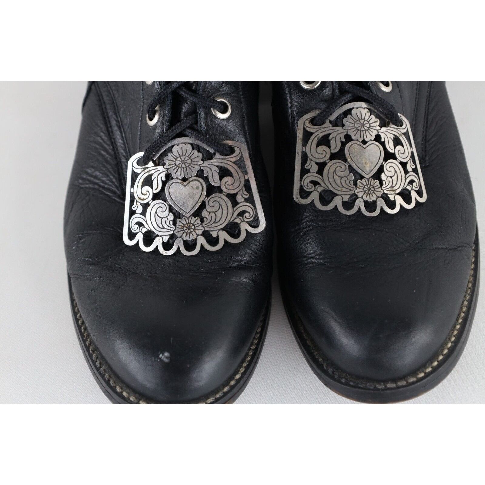 Vintage Vintage 90s Streetwear Fringed Heart Flower Metal Boots Size US 6 / IT 36 - 3 Thumbnail