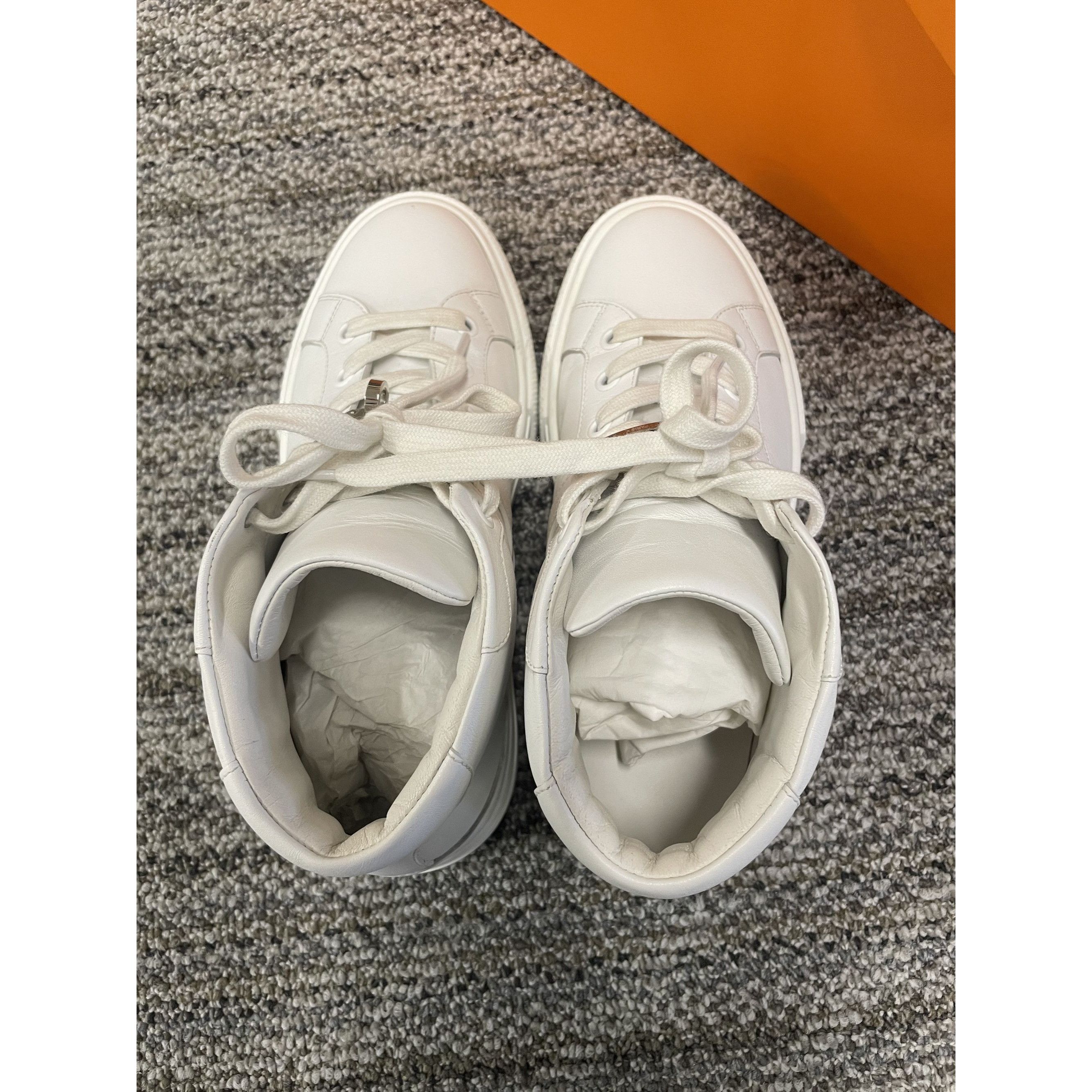 Hermes Hermès High-Top White Leather Sneakers With Silver Buckle De Size US 6 / IT 36 - 4 Thumbnail