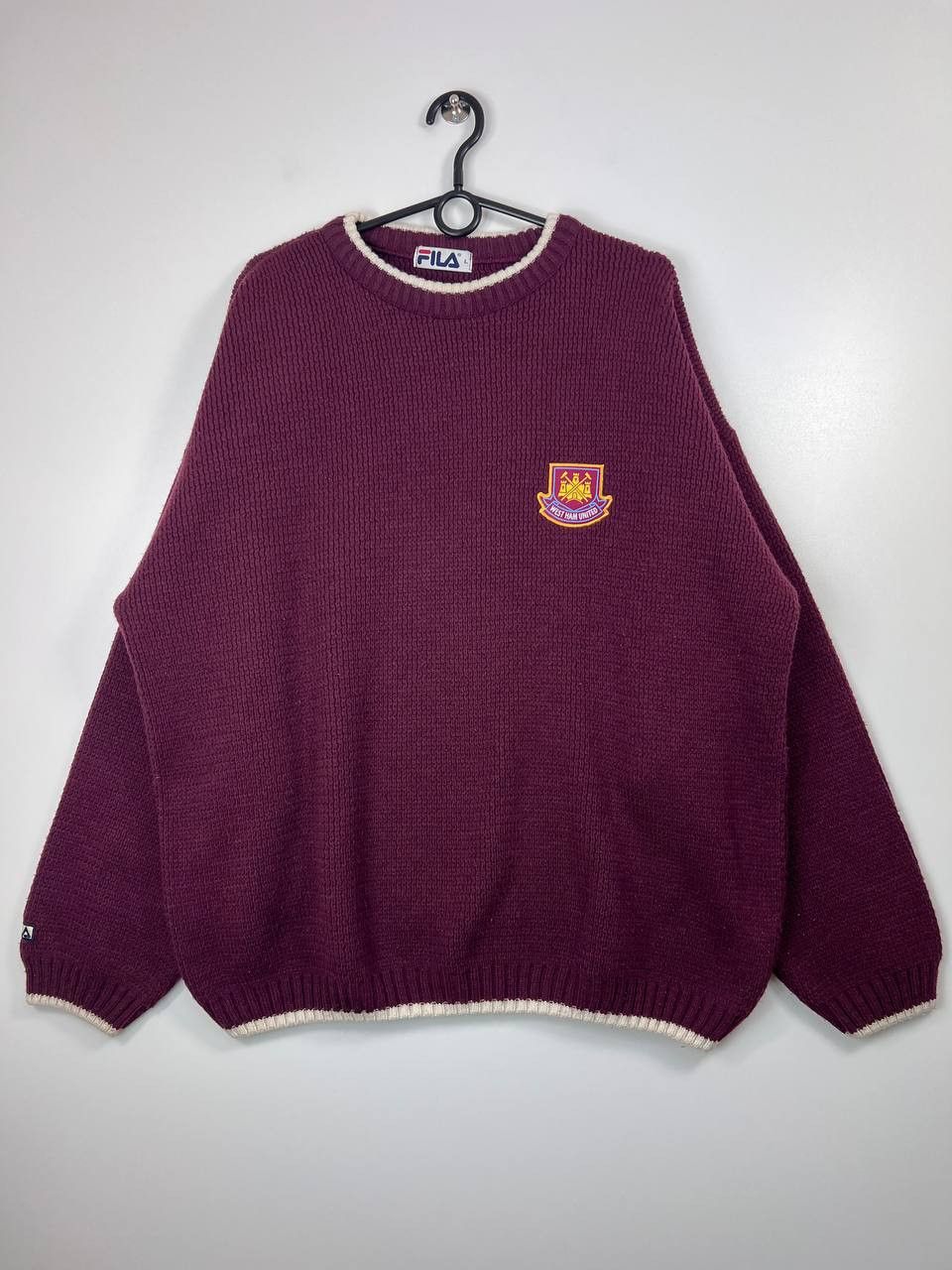 Fila Fila West Ham United Vintage Knit Sweater Claret Crewneck L Size US L / EU 52-54 / 3 - 1 Thumbnail
