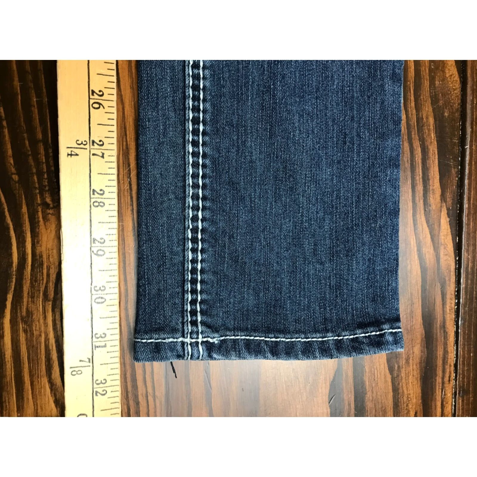 Vintage Earl Jean Jeans Women's Size 8 Blue Denim Jeweled Straight Leg Pockets Mid Rise Regular Fit Size 30" / US 8 / IT 44 - 5 Thumbnail