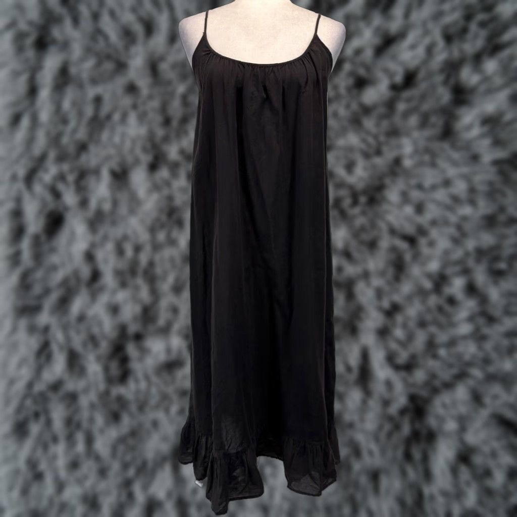 J.Crew J. Crew Womens Midi Slip Dress XS Black Lightweight Cotton Size XS / US 0-2 / IT 36-38 - 1 Thumbnail
