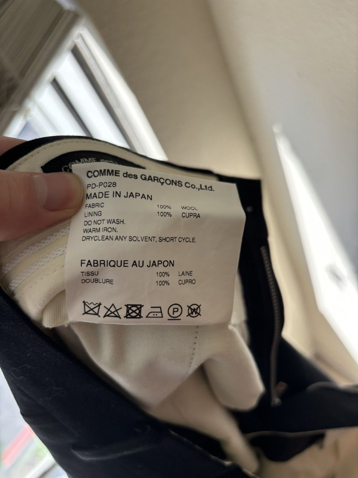 Comme des Garcons Homme Plus Black Zip-off wool trousers Size US 31 - 12 Thumbnail