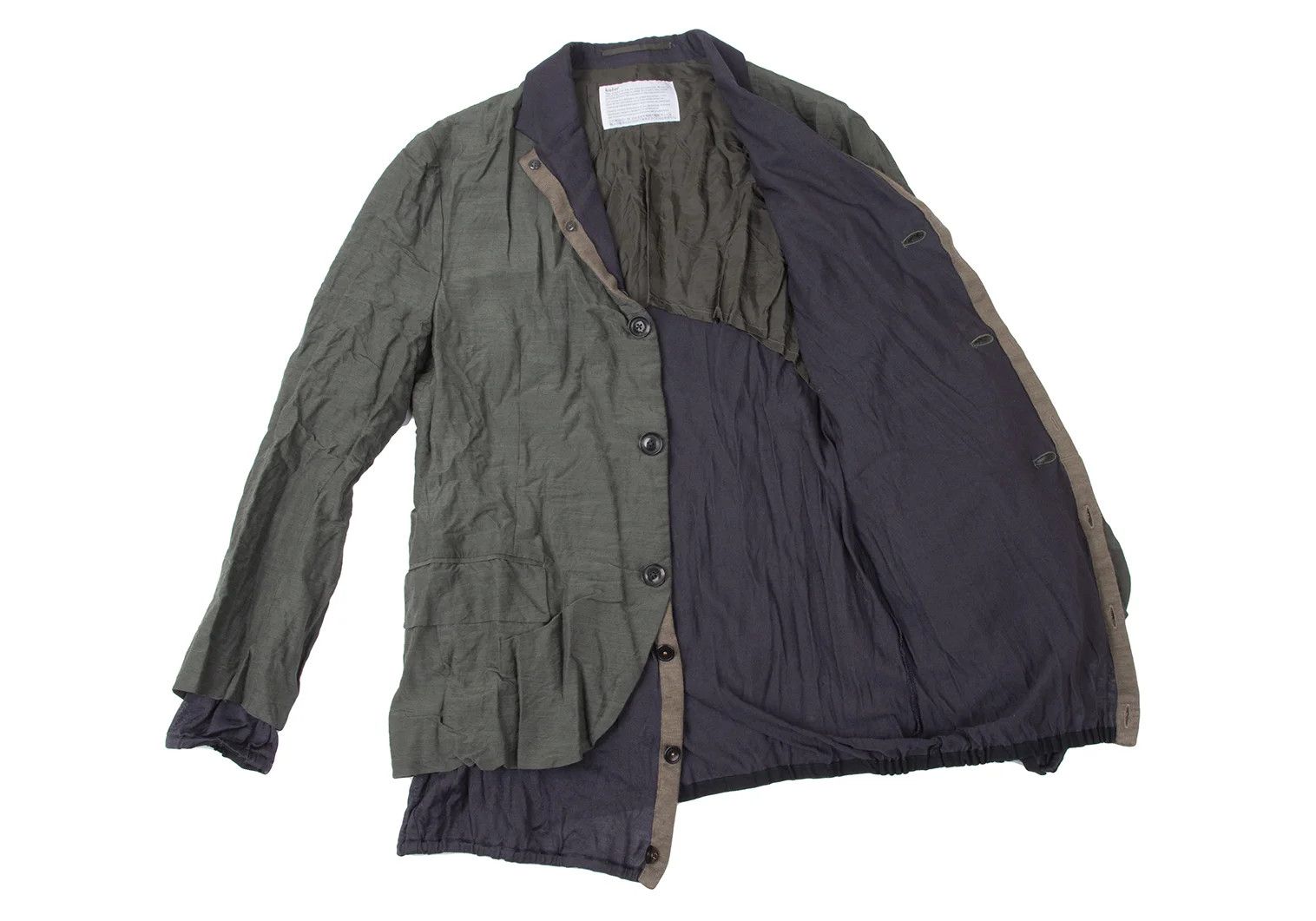 Kolor Layered Knit Jacket in Khaki with Wrinkle Finish Size US M / EU 48-50 / 2 - 13 Thumbnail