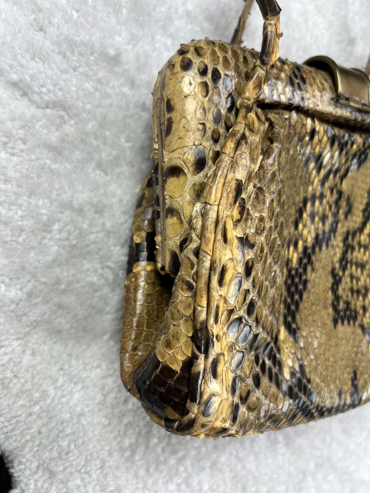 Leather Retro Vintage Antique Leather Snake Italy Shoulder Bag Size ONE SIZE - 9 Thumbnail