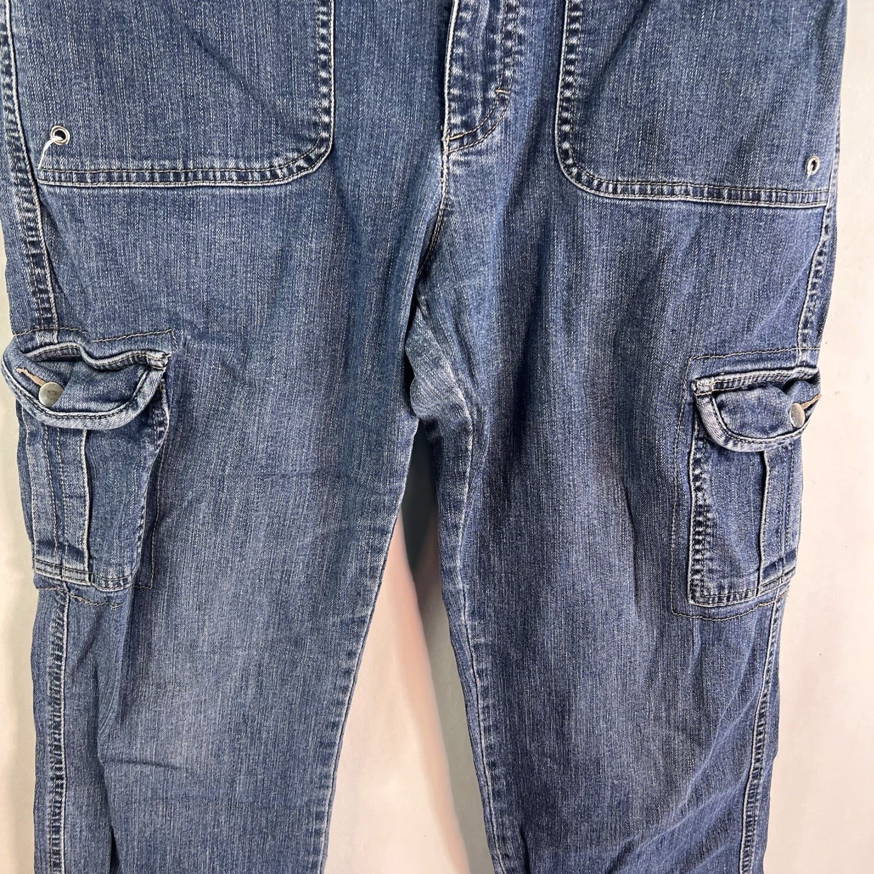 Lee Vintage Lee Women’s Cargo Jeans 10P High-Rise Straight Fit Blue 90s Grunge Hip Hop 28in Inseam Size 32" / US 10 / IT 46 - 3 Thumbnail