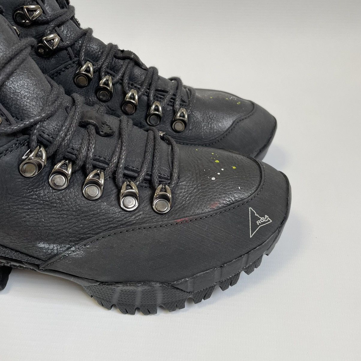 ROA Black Leather ‘Paint Splat’ Andreas Boots Size US 7 / IT 37 - 6 Thumbnail