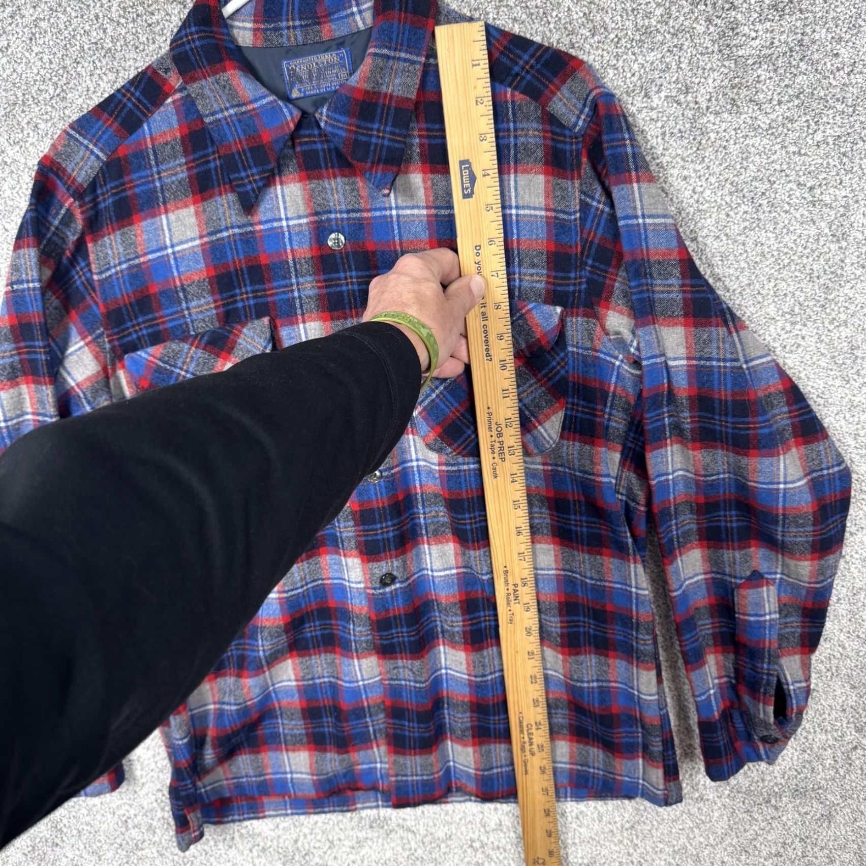 Pendleton VINTAGE Pendleton Shirt Plaid Wool Flannel Button-Up M Mens Blue 70s 80s Lumberjack Pockets Size US M / EU 48-50 / 2 - 2 Thumbnail