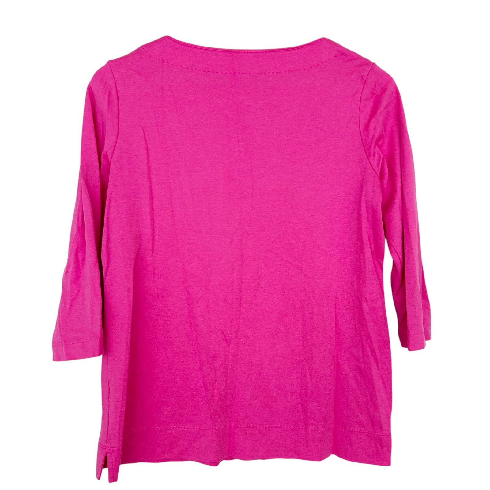 L.L. Bean LL Bean Pink Supima Cotton Split Neck 3/4 Sleeve Shirt Sz M Size M / US 6-8 / IT 42-44 - 3 Thumbnail