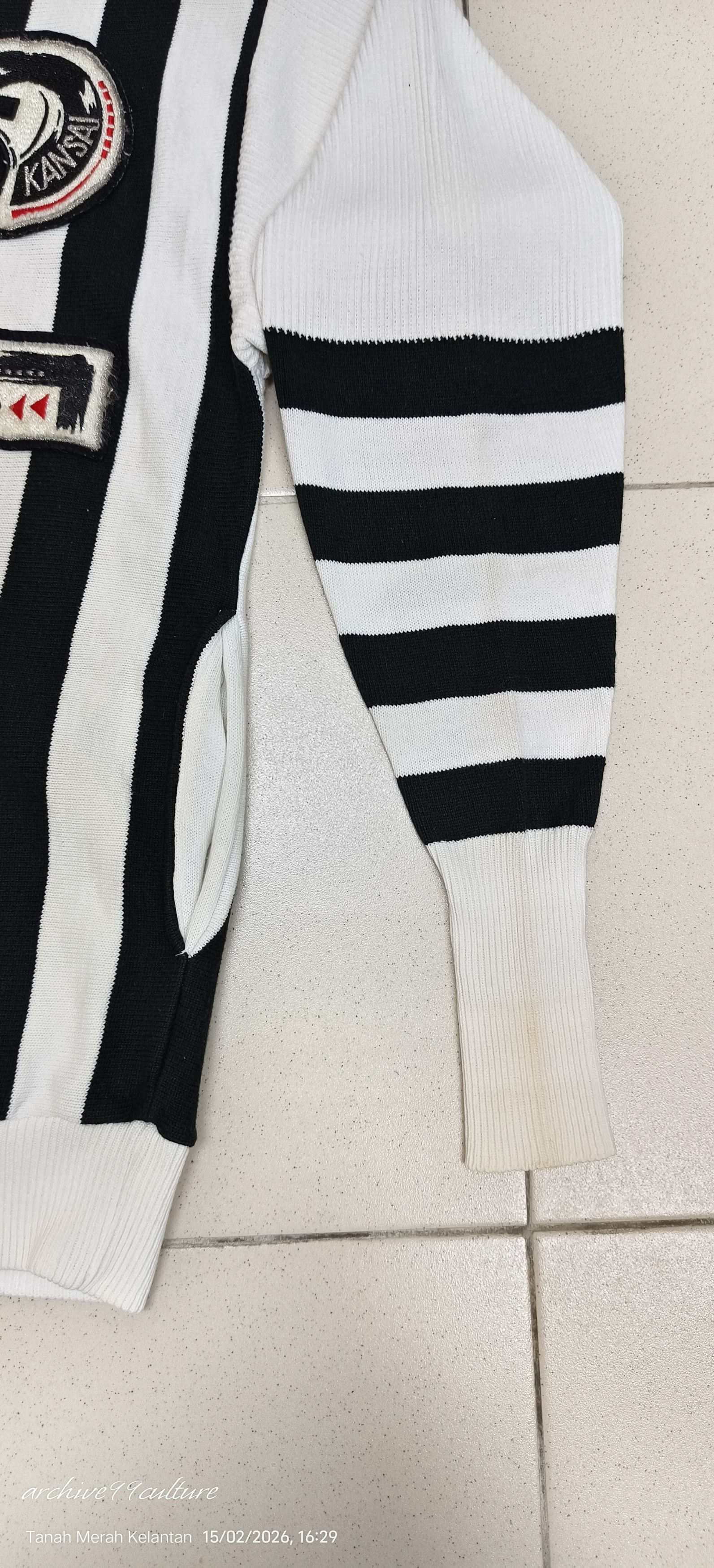 Kansai Yamamoto Vintage Kansai Yamamoto O2 Asymmetric Striped Cardigan Japan Size US M / EU 48-50 / 2 - 13 Thumbnail