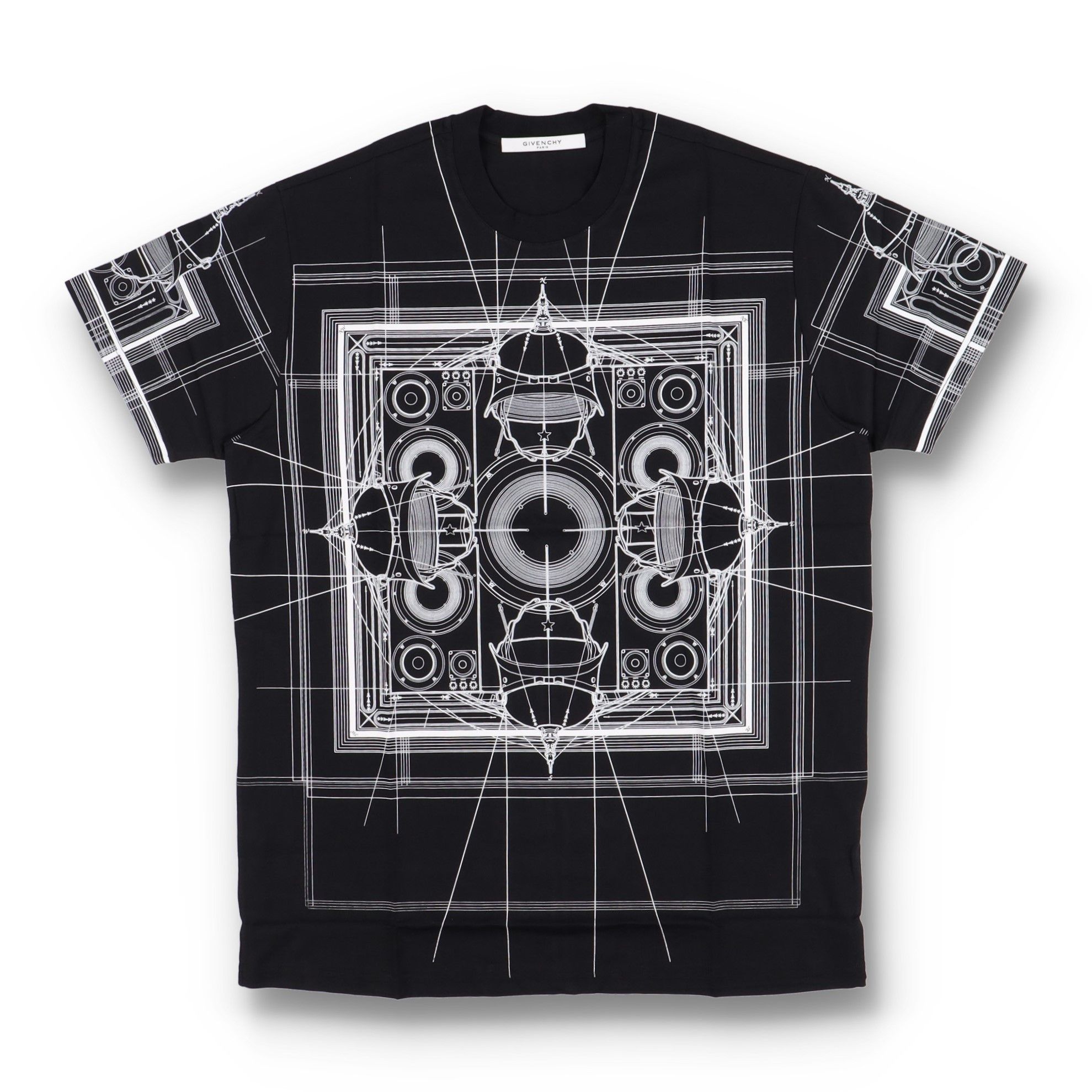 Givenchy Black Techno Map Print Oversized T-Shirt Size US S / EU 44-46 / 1 - 1 Thumbnail
