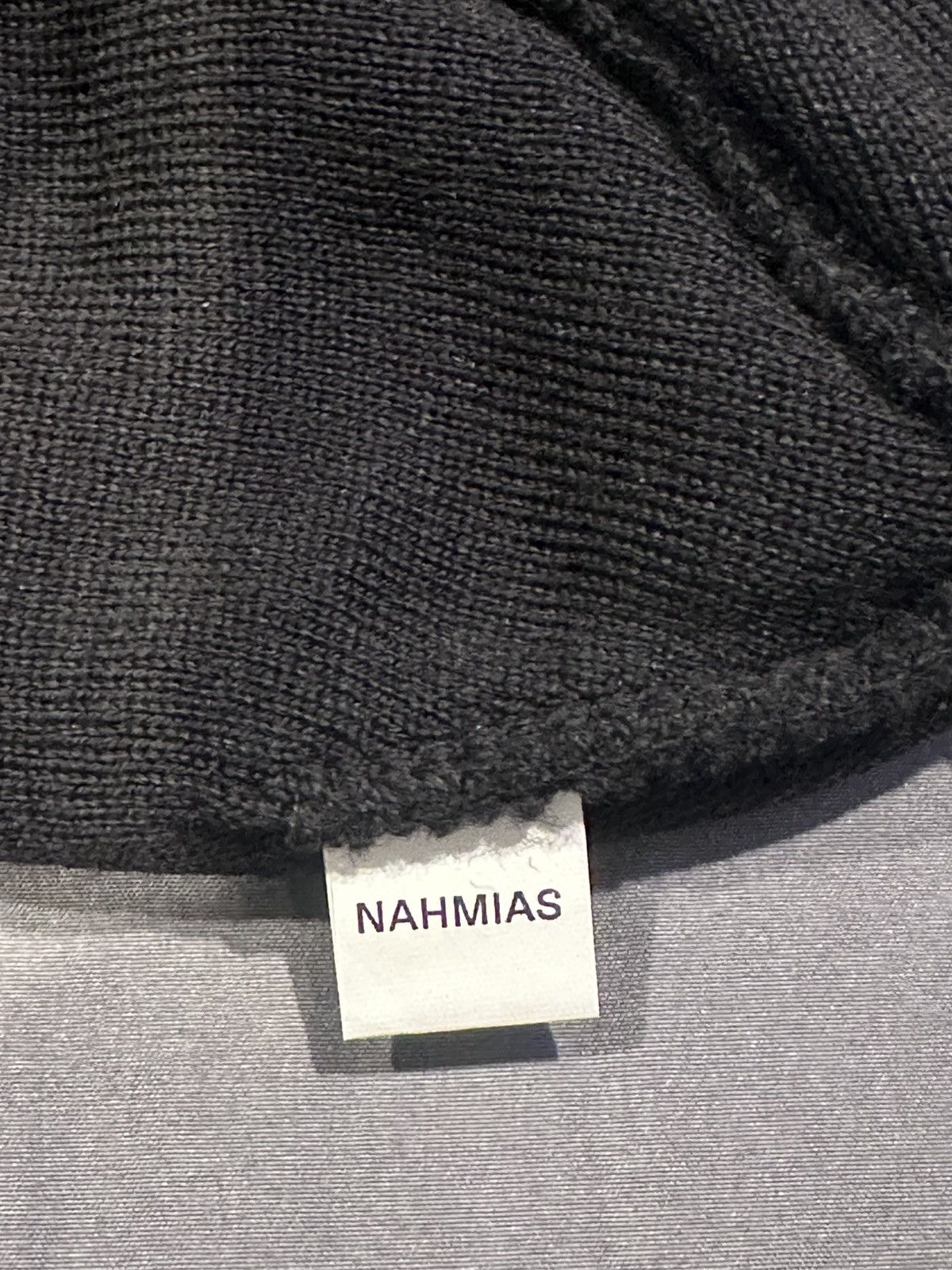 Nahmias Nahmias wool beanie in Black Embroidered logo 'N' Size ONE SIZE - 2 Thumbnail