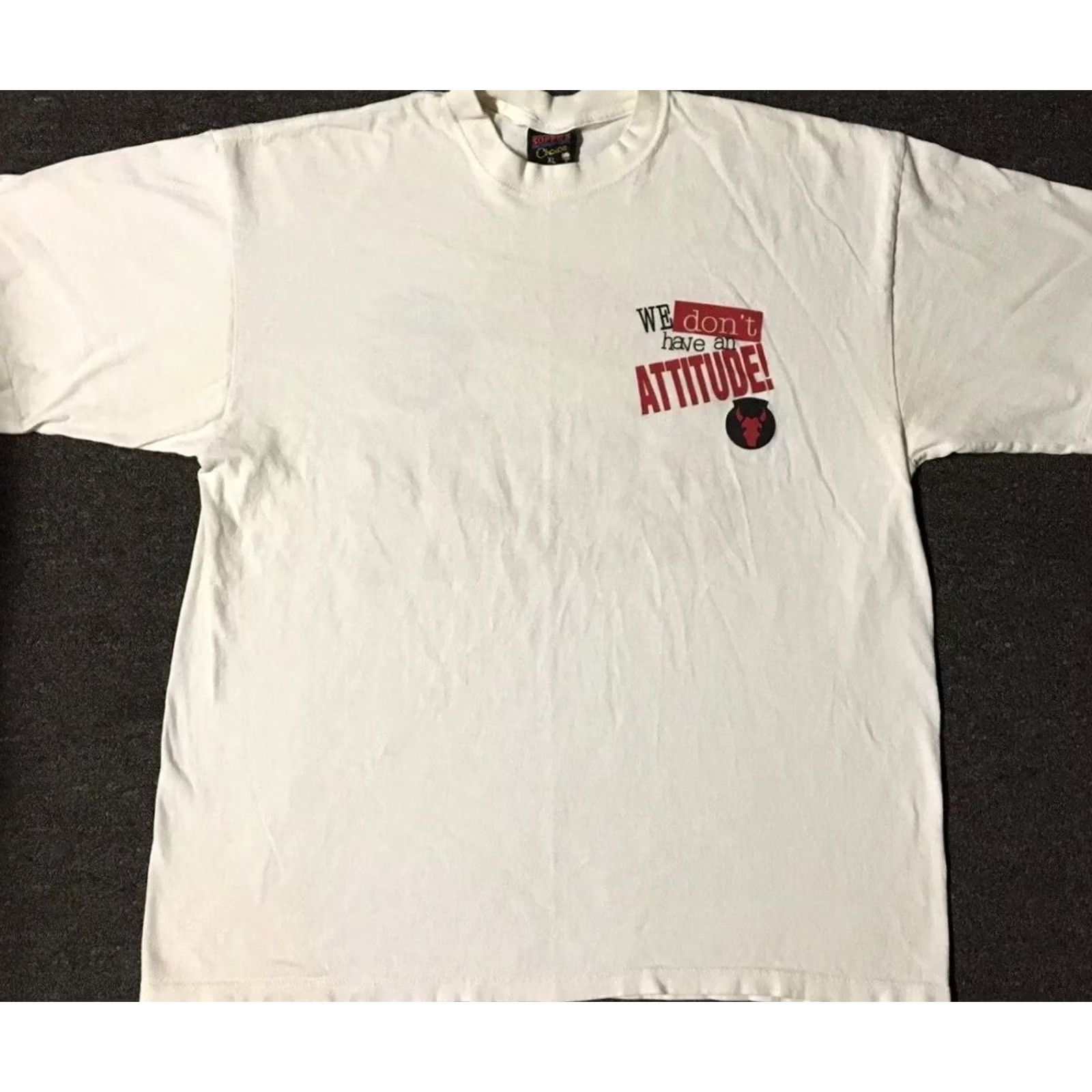 Vintage VINTAGE I Dont Have An Attitude Im Just Good Faded Shirt XL White Mens T-Shirt Funny Saying Grunge 90s Size US XL / EU 56 / 4 - 2 Thumbnail