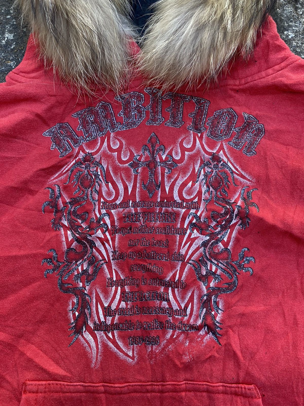 14th Addiction × If Six Was Nine × KMRii Fur hoodie tribal poem japanese three beat style Size US S / EU 44-46 / 1 - 3 Thumbnail