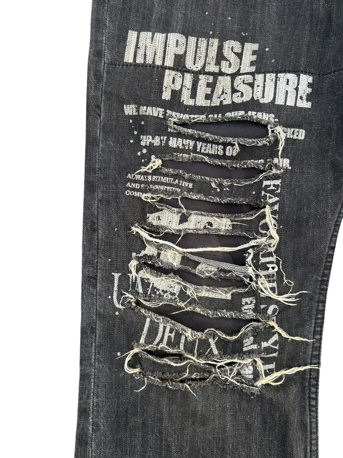 If Six Was Nine FLARE FUNNY DEVIL SKULL IMPULSE PLEASURE DISTRESSED DENIM Size US 34 / EU 50 - 3 Thumbnail
