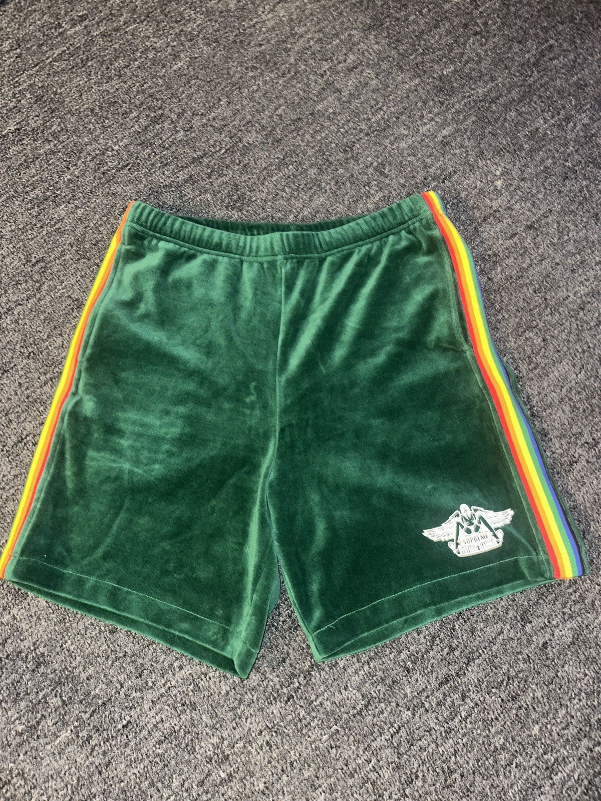 Supreme HG velour rainbow shorts