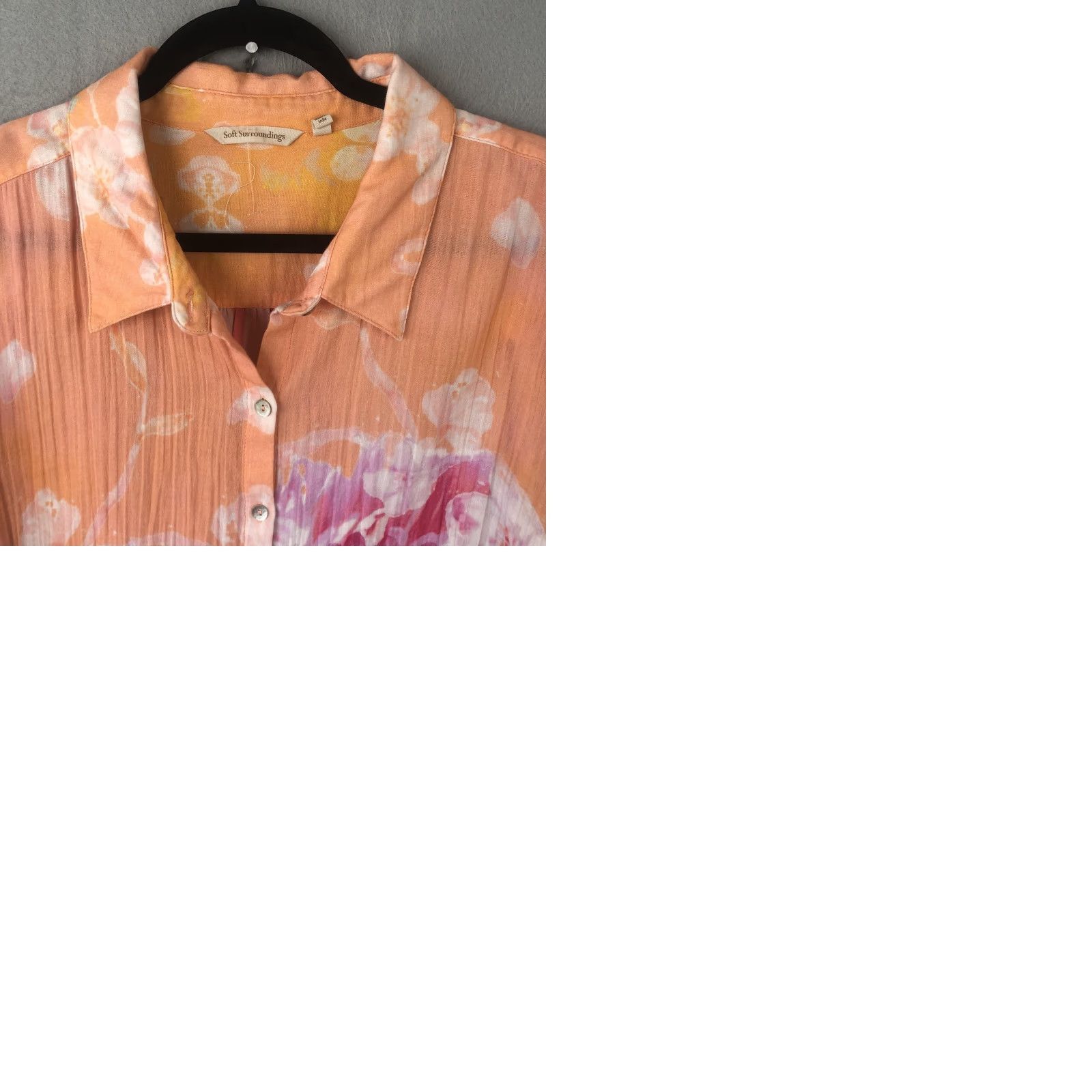 Soft Surroundings Soft Surroundings Shirt Womens 2X Multicolor Floral Button-Up Sheer Tunic Beach Bohemian Lightweight Lined Long Sleeve Collared - Mens/Girls? Size XXL / US 16-18 / IT 52-54 - 10 Thumbnail