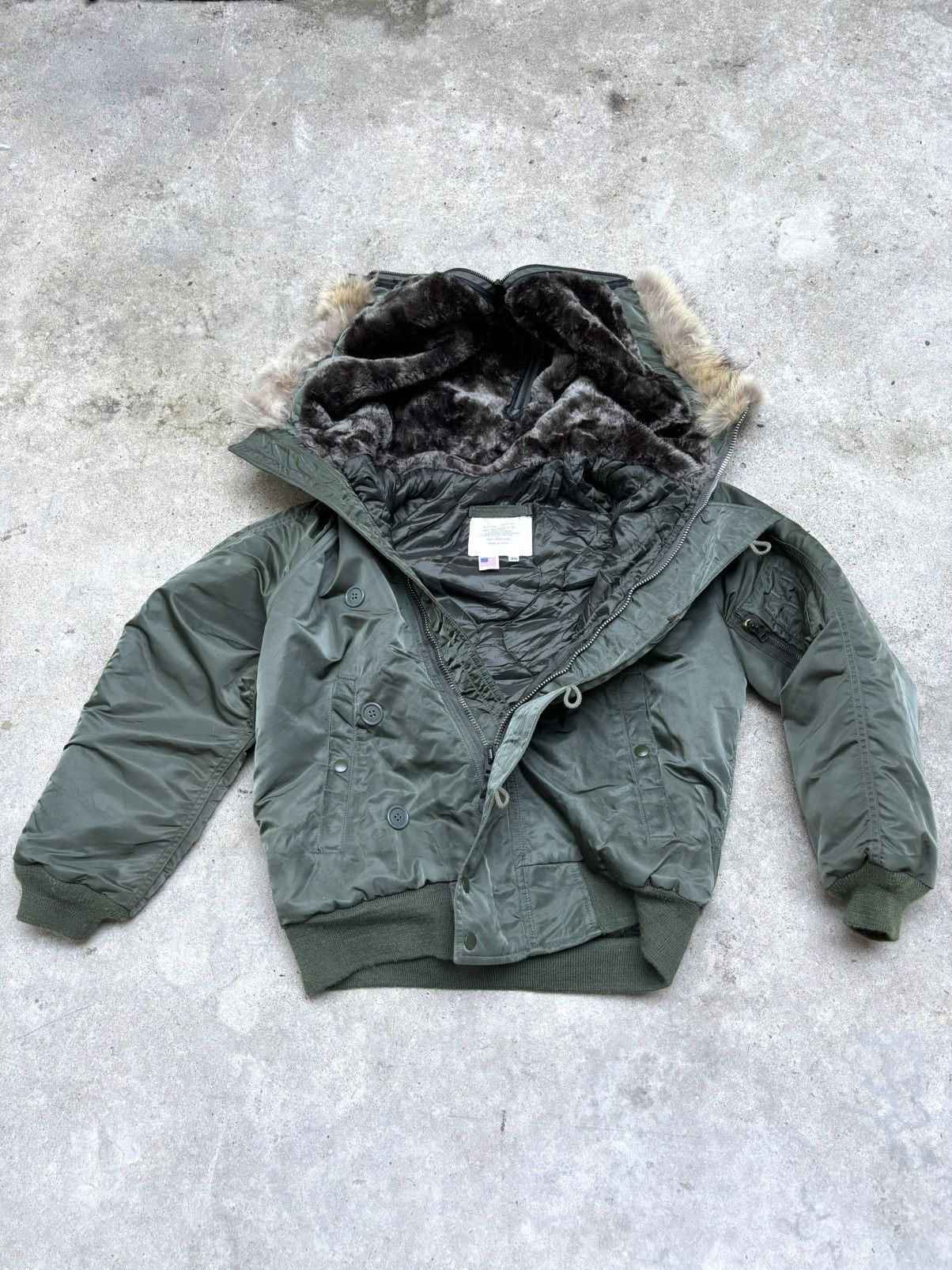 Alpha Industries Vintage Fur Bomber Jacket N-2B Green Size US M / EU 48-50 / 2 - 10 Thumbnail