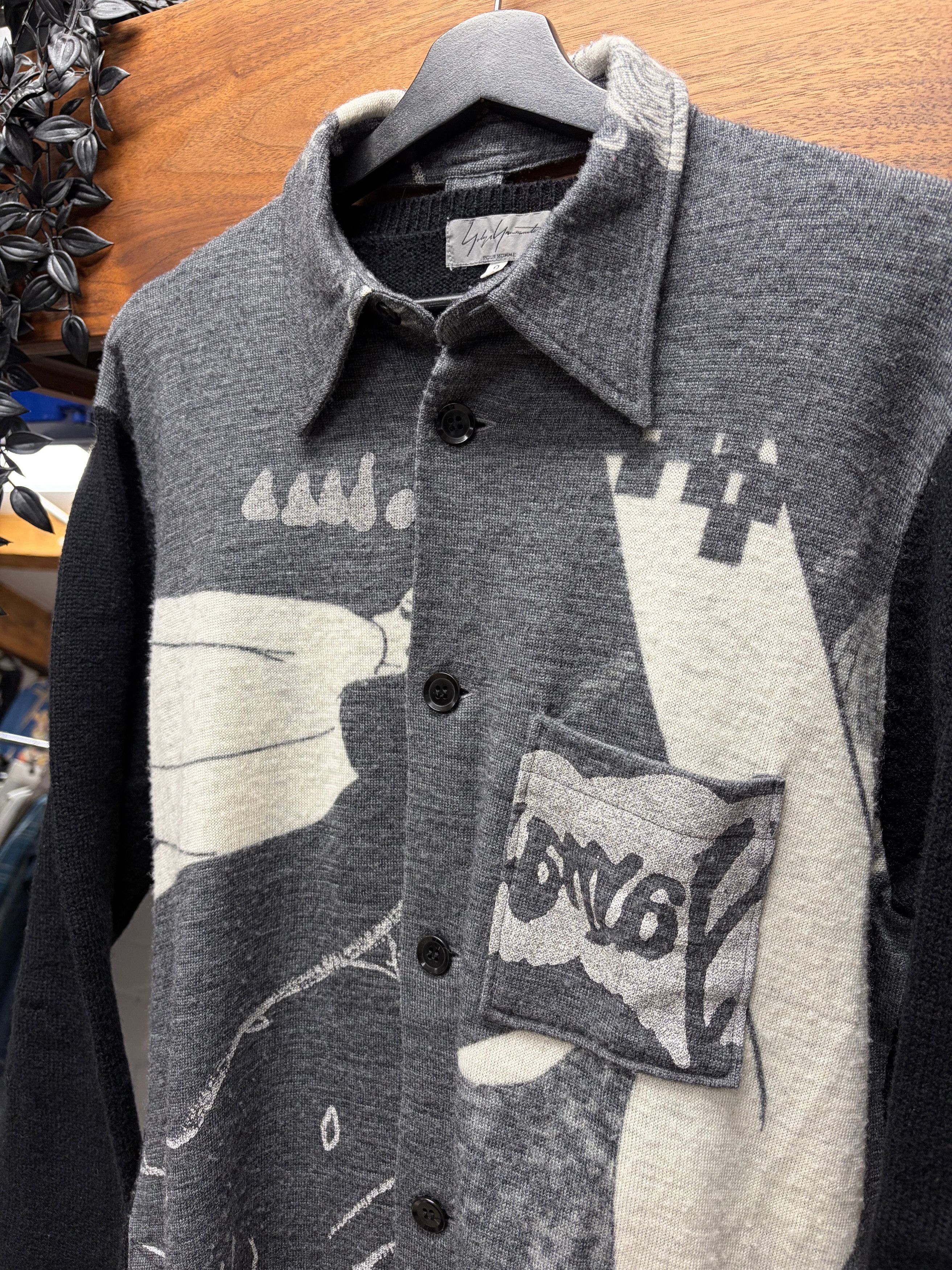 Yohji Yamamoto AW2007 Yohji Yamamoto x Shotaro Ishinomori ‘Cyborg 009’ Wool Knit Polo Size US L / EU 52-54 / 3 - 2 Thumbnail