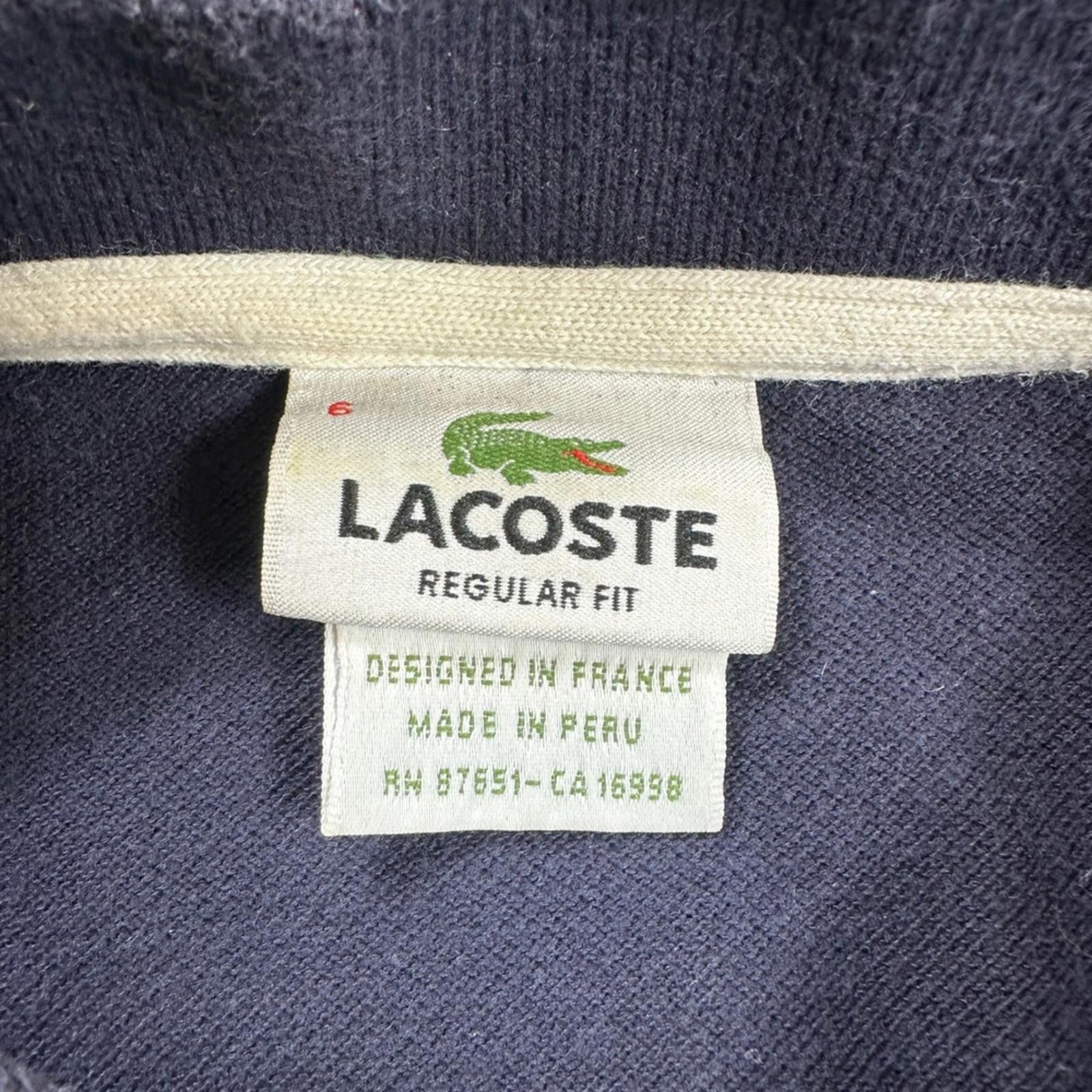 Lacoste Lacoste Polo Shirt Mens Navy Blue White Regular Fit 6 XL Size US XL / EU 56 / 4 - 4 Thumbnail