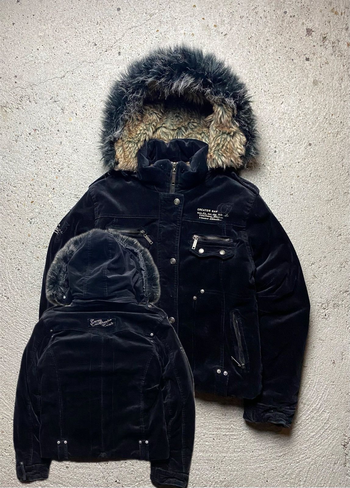 Fur bomber jacket y2k japan style vintage if six was nine