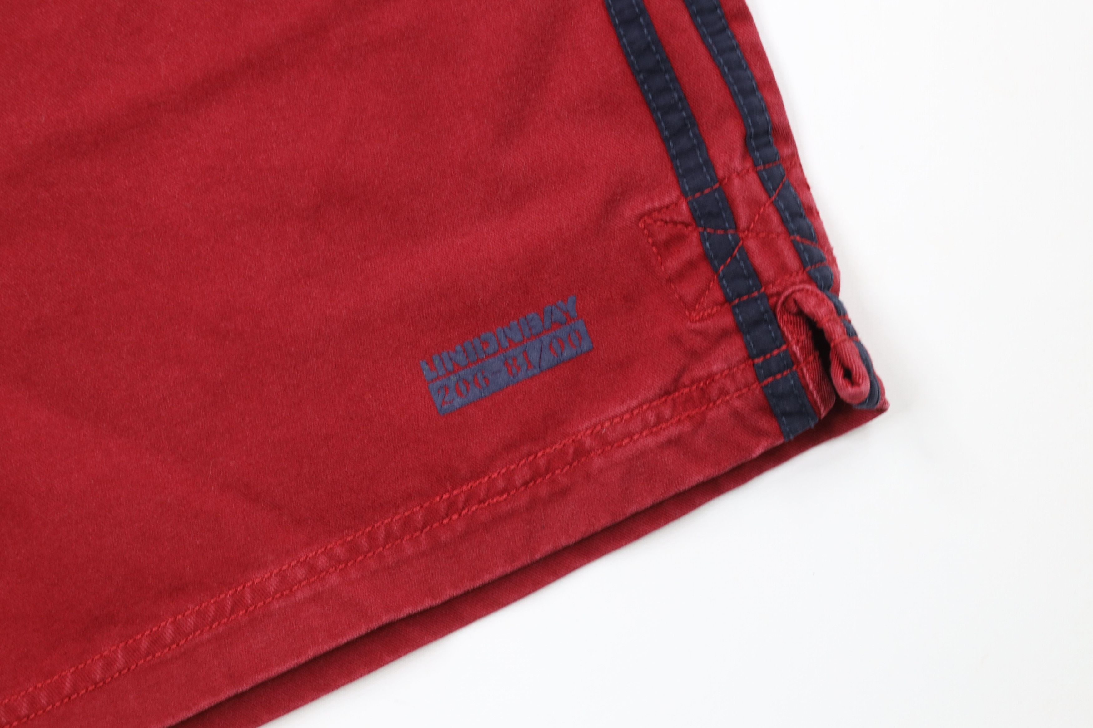 Vintage Vintage 90s Streetwear Striped Above Knee Shorts Cotton Red Size US 32 / EU 48 - 5 Thumbnail
