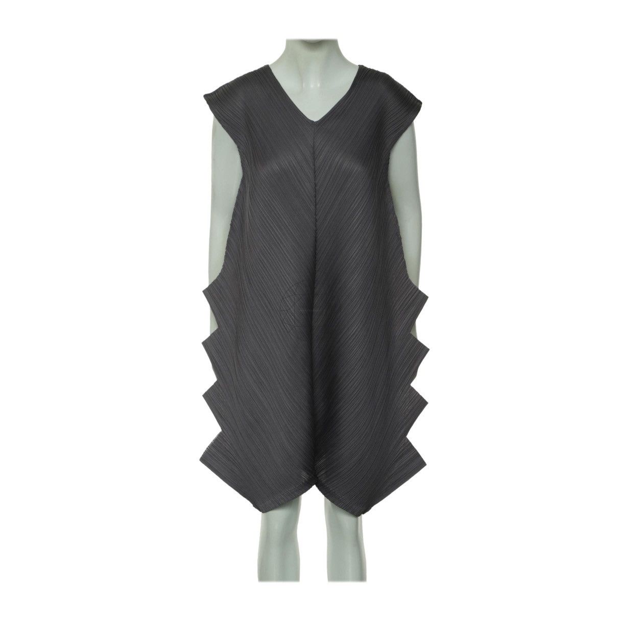 Pleats Please Issey Miyake PleatsPlease Issey Miyake Sculptural Zigzag Midi Dress Black Size M / US 6-8 / IT 42-44 - 1 Thumbnail