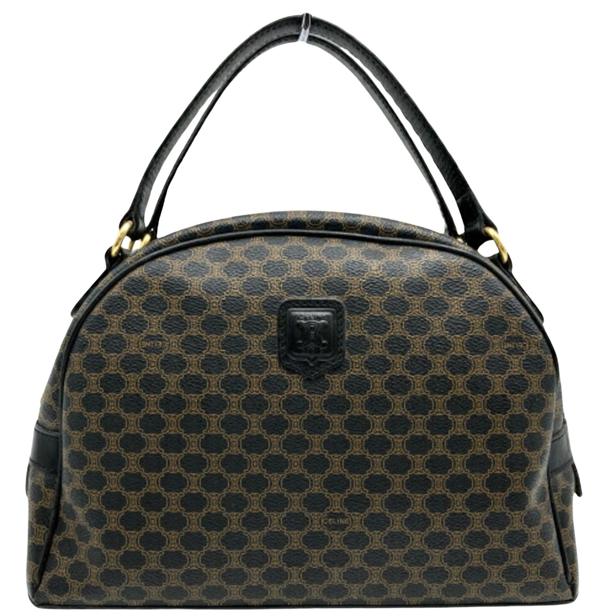 image of Celine Céline Macadam Handbag in Brown, Women's