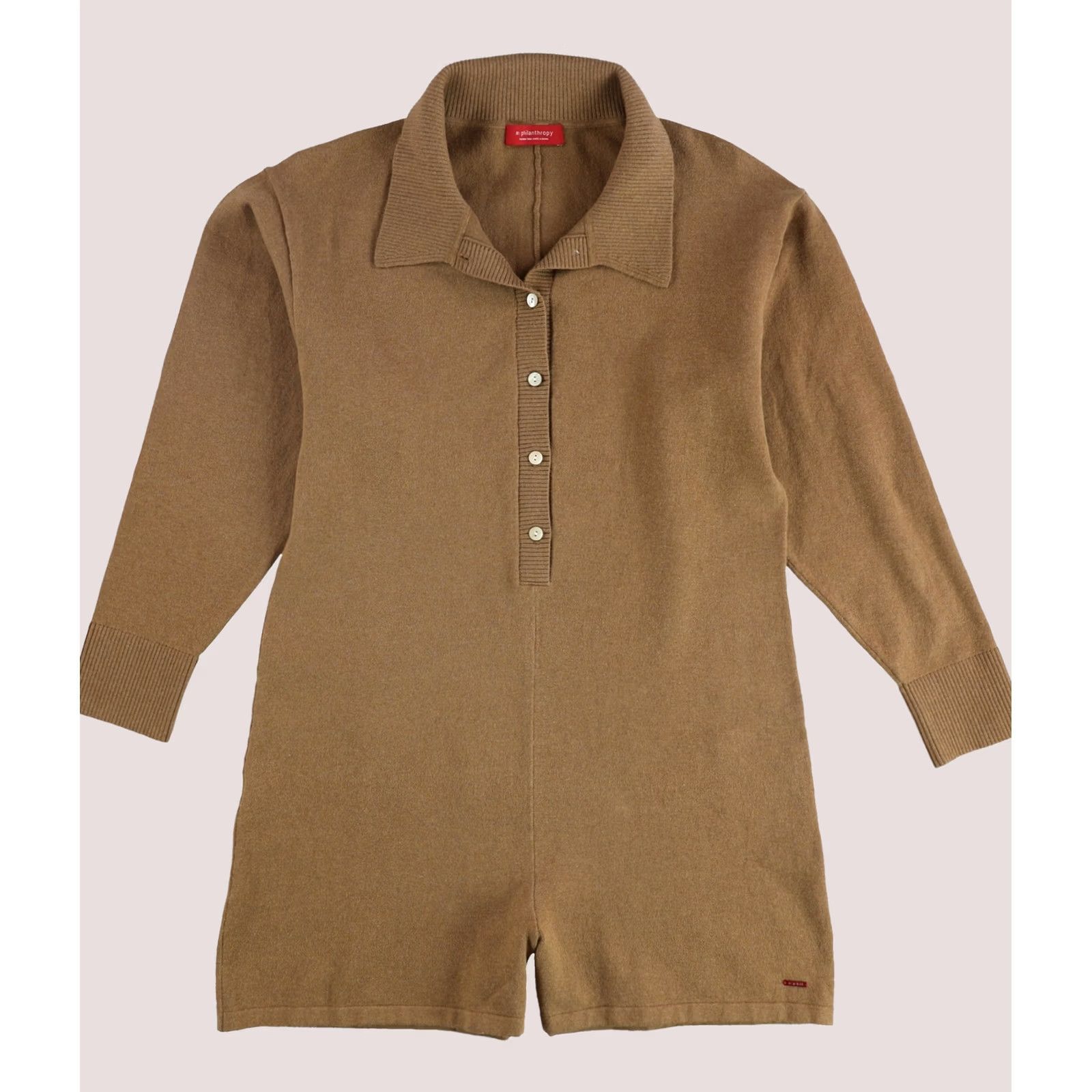Camel n:philanthropy Womens Collared Romper Jumpsuit camel L Size 36" / US 14 / IT 50 - 1 Thumbnail