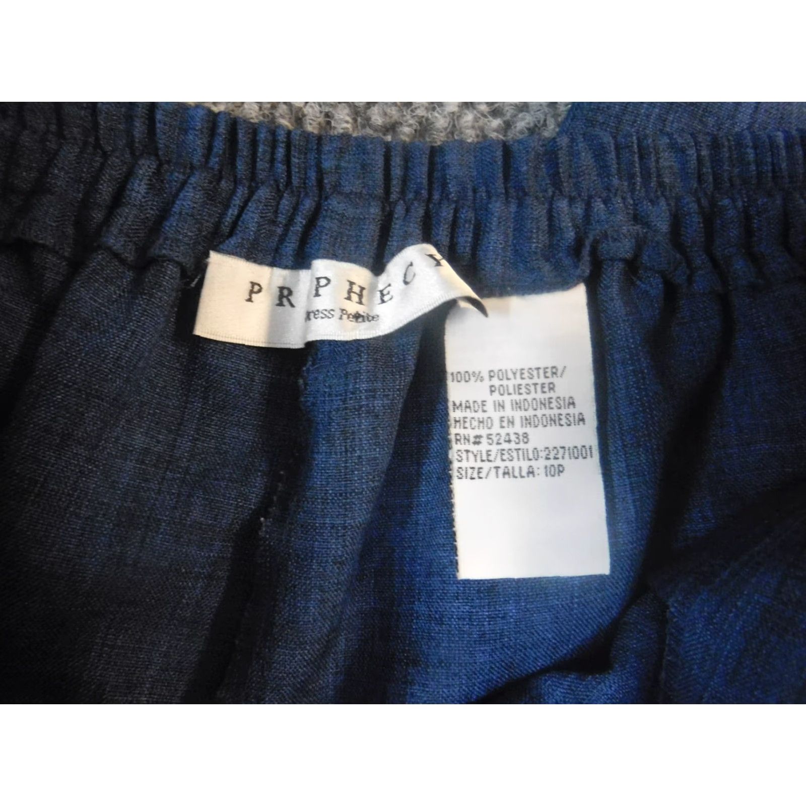 Vintage Prophecy Womens Petites 10P Pants Dress Pants Blue Gray 27 Inseam Pockets Stretch Button Office Casual Straight Rise Regular Size 26" / US 2 / IT 38 - 4 Thumbnail