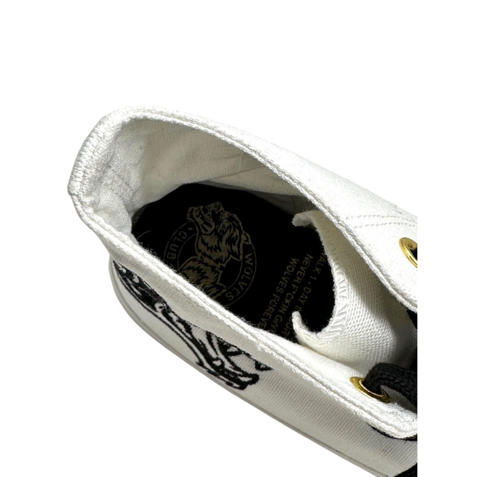 Darc Sport Darc Sport High Top Shoes Embroidered Wolves in White/Black Size US 6.5 / EU 39-40 - 10 Thumbnail
