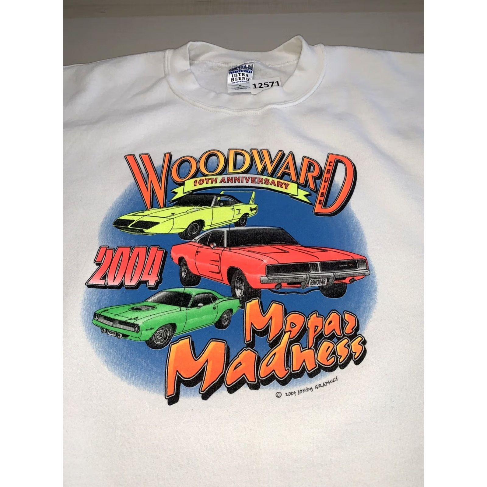 Gildan VINTAGE Y2K 2004 Neon Woodward 10th Anniversary Graphic Sweatshirt Mens XL-12571 Size US XL / EU 56 / 4 - 2 Thumbnail