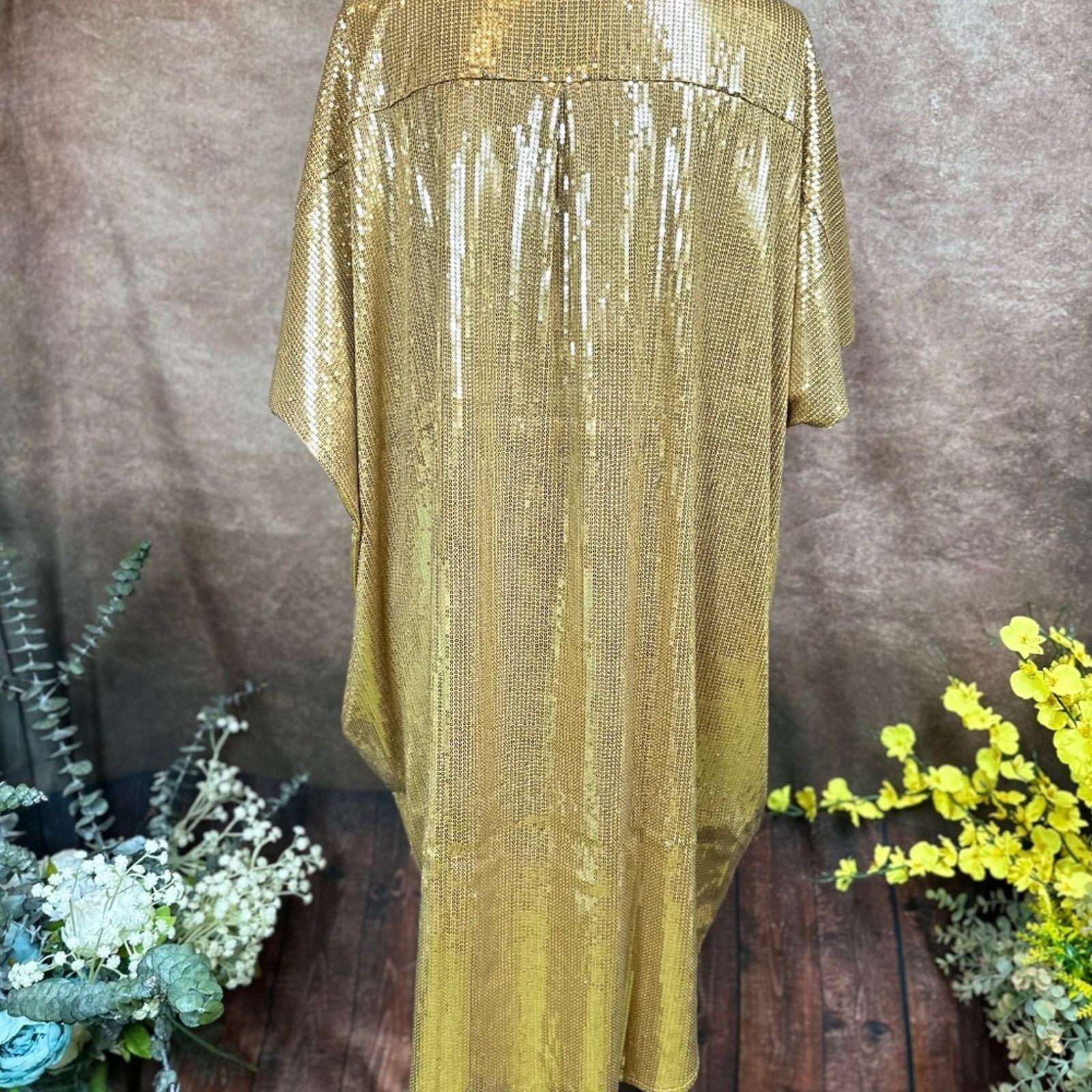 Other Shavonne Dorsey Silvia Sequin Kimono/Topper - Gold - size L Size L / US 10 / IT 46 - 12 Thumbnail