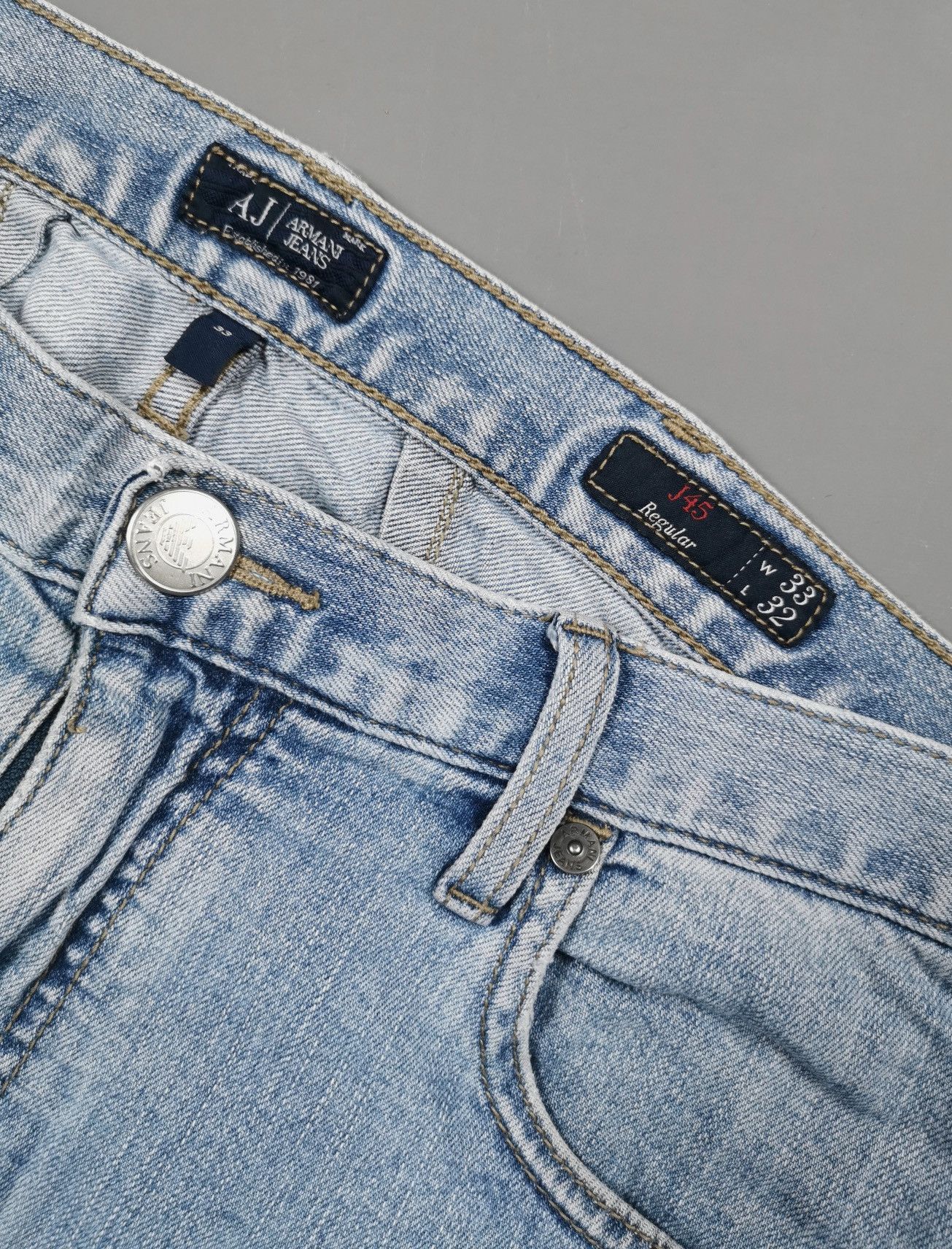 Giorgio Armani Armani J45 Distressed Light Blue Jeans Size US 34 / EU 50 - 7 Thumbnail