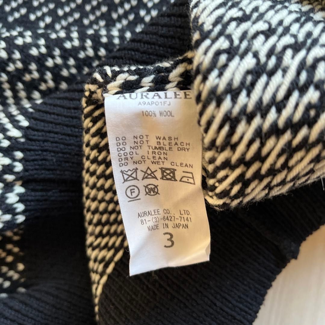 Auralee AURALEE Hard Twist Jacquard Knit Sweater Black 3 Size US L / EU 52-54 / 3 - 3 Thumbnail
