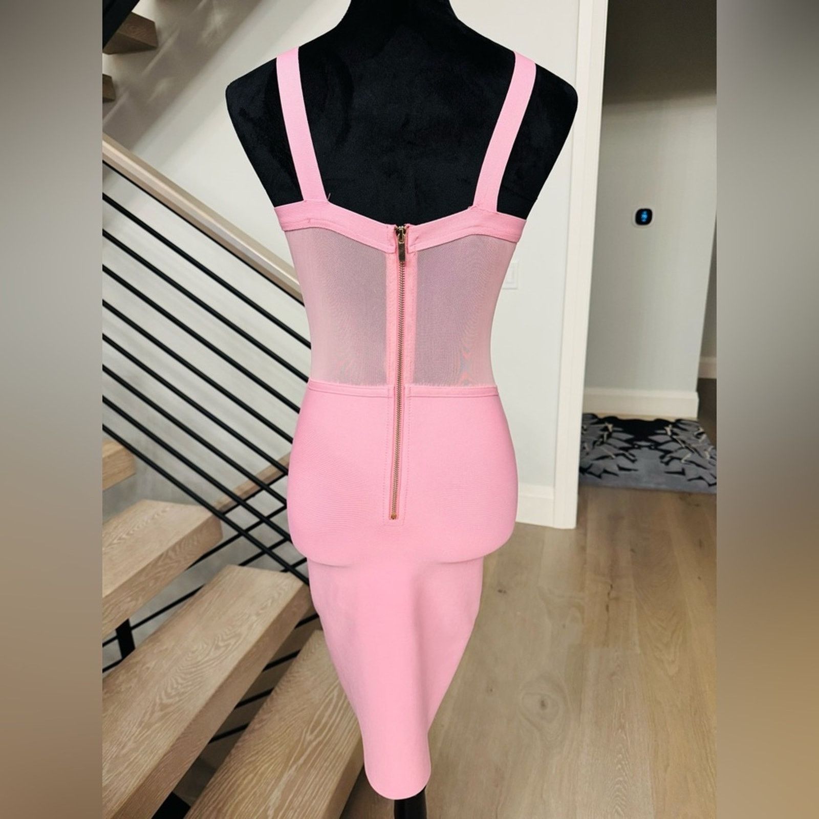 Other Y2K Elegant Pink Bodycon Midi with mesh Dress size S Size S / US 4 / IT 40 - 7 Thumbnail