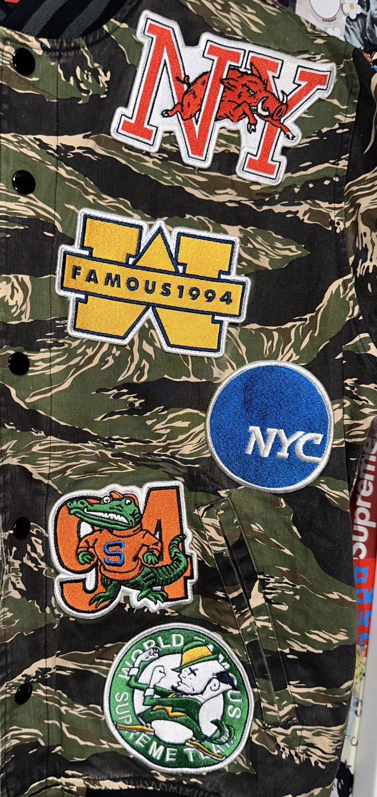 NCAA 2007 Supreme NCAA FTW Varsity Jacket Tiger Camo Patches OG Size US S / EU 44-46 / 1 - 5 Thumbnail