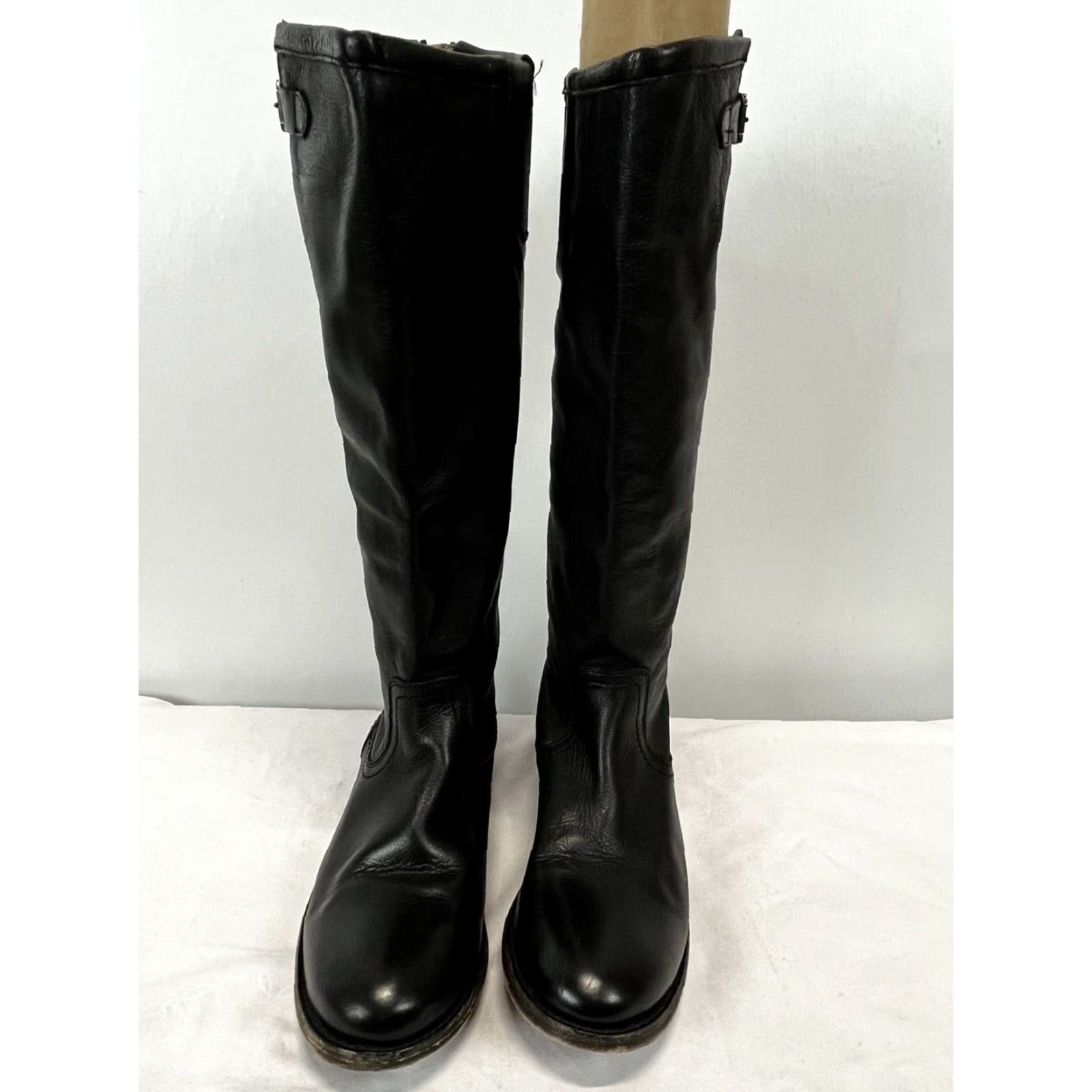 Frye Frye Pippa Riding Boots Black Leather Women's Size 7.5 Tall Zip Back Size US 8 / IT 38 - 3 Thumbnail