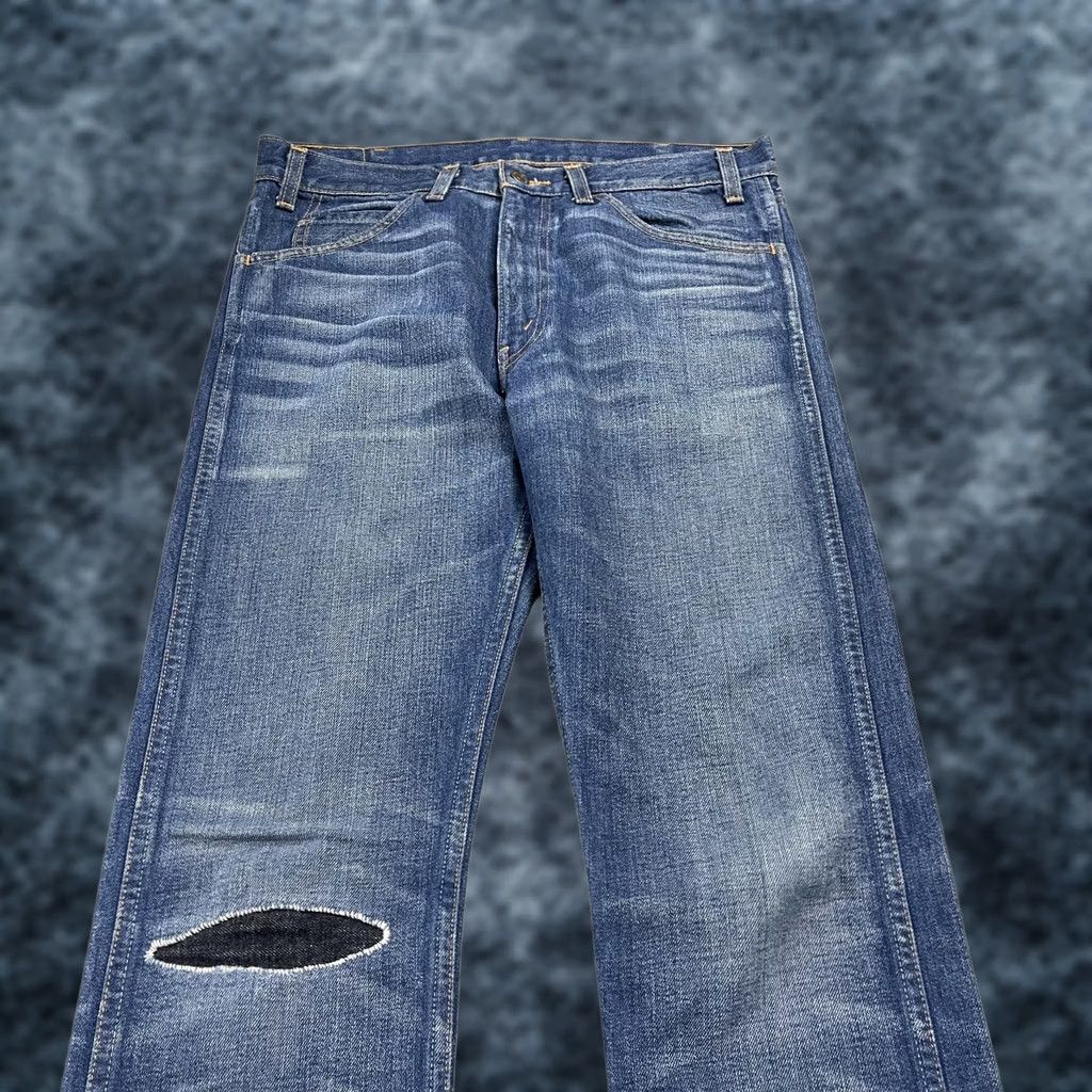 Levi's Levi's 606 Jeans Mens 31x32 Blue Denim Distressed USA Made Big E Orange Tab 5-Pocket Slim Straight Size US 31 - 1 Thumbnail