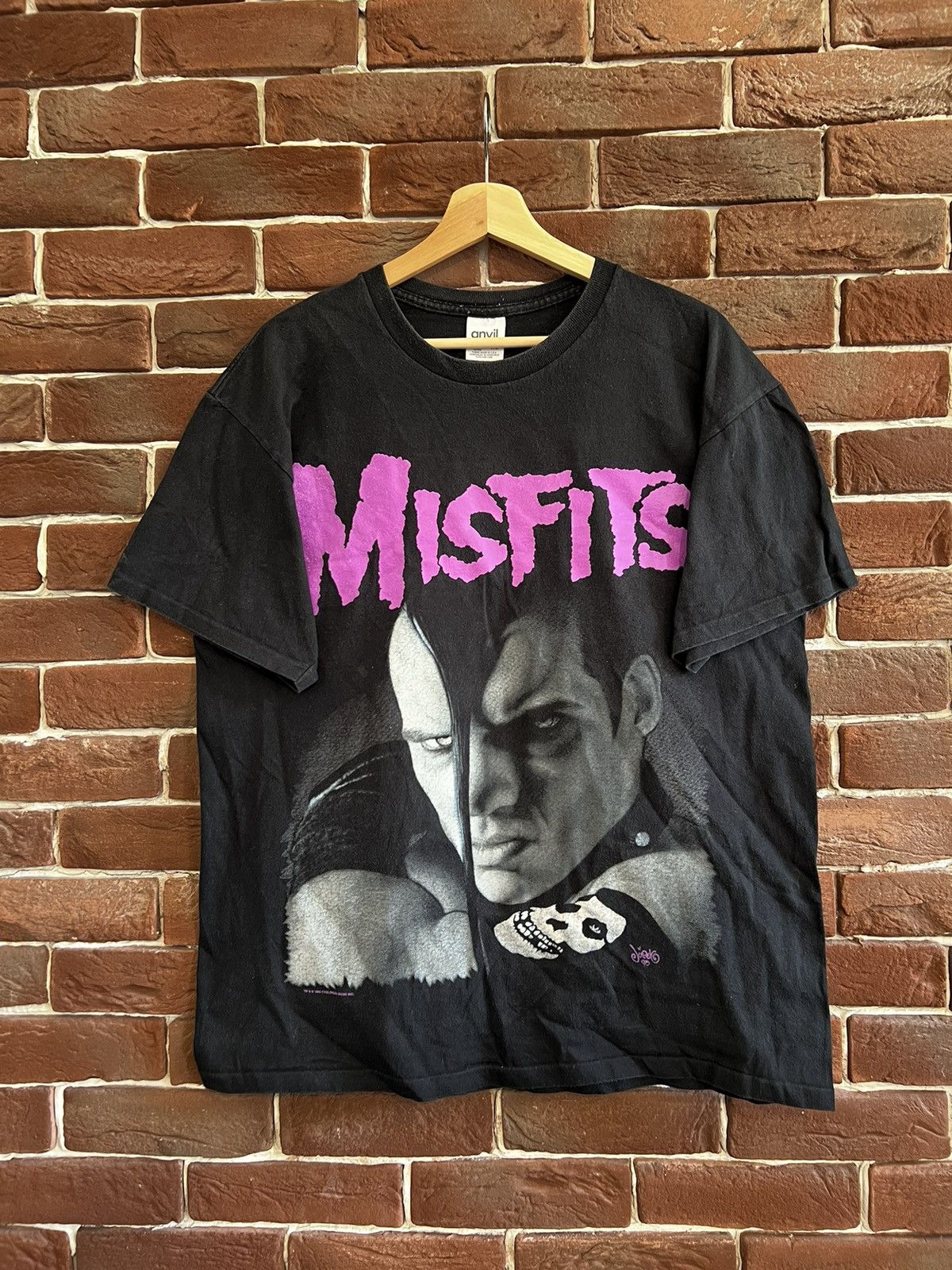 image of Band Tees x Misfits 1995 Misfits Doyle Vintage Punk Band Tshirt XL Black, Men's