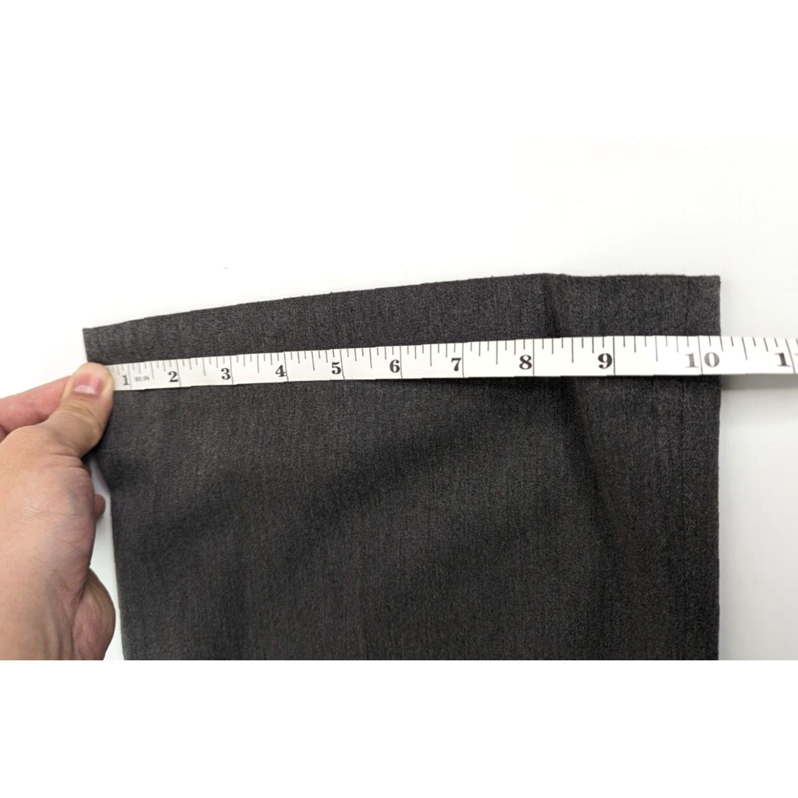 Express Express Editor Pants Wide-Leg Womens Size 6R Gray Charcoal Knit Polyester Blend Belt Detail Career Dress Pant (Defect) Size 28" / US 6 / IT 42 - 7 Thumbnail