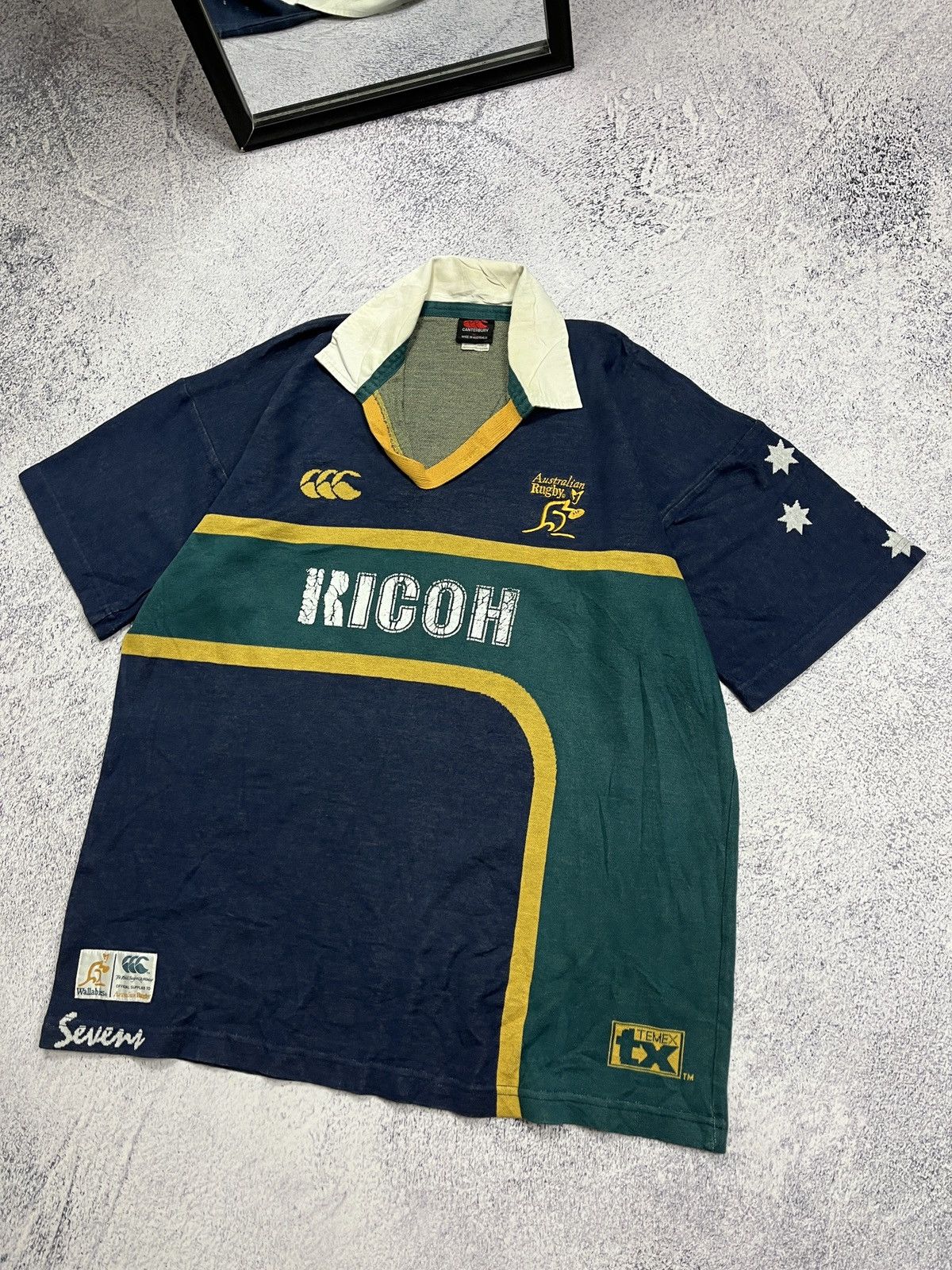 Canterbury of New Zealand Vtg 90’s Canterbury Australian Rugby Wallabies Sevens Jersey Size US XL / EU 56 / 4 - 3 Thumbnail