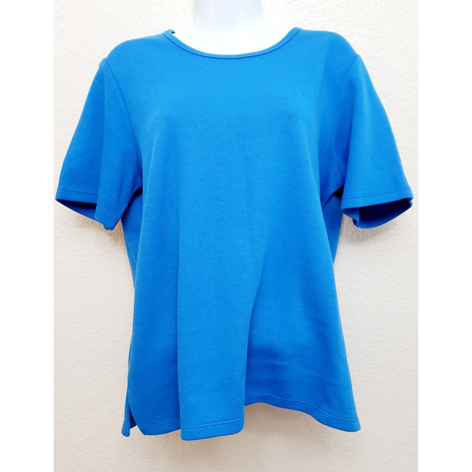 Other Draper's & Damon's Blue Round Neck Top Large Short Sleeves Size L / US 10 / IT 46 - 1 Thumbnail