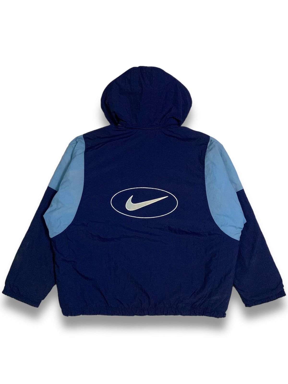 Nike Vintage 90s Nike Swoosh Big Logo Oversized Anorak Jacket Size US L / EU 52-54 / 3 - 2 Thumbnail