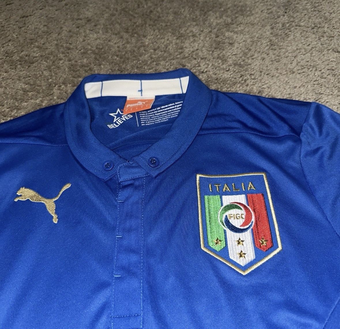 Puma Vintage Italy Puma Soccer Jersey Size US S / EU 44-46 / 1 - 3 Thumbnail