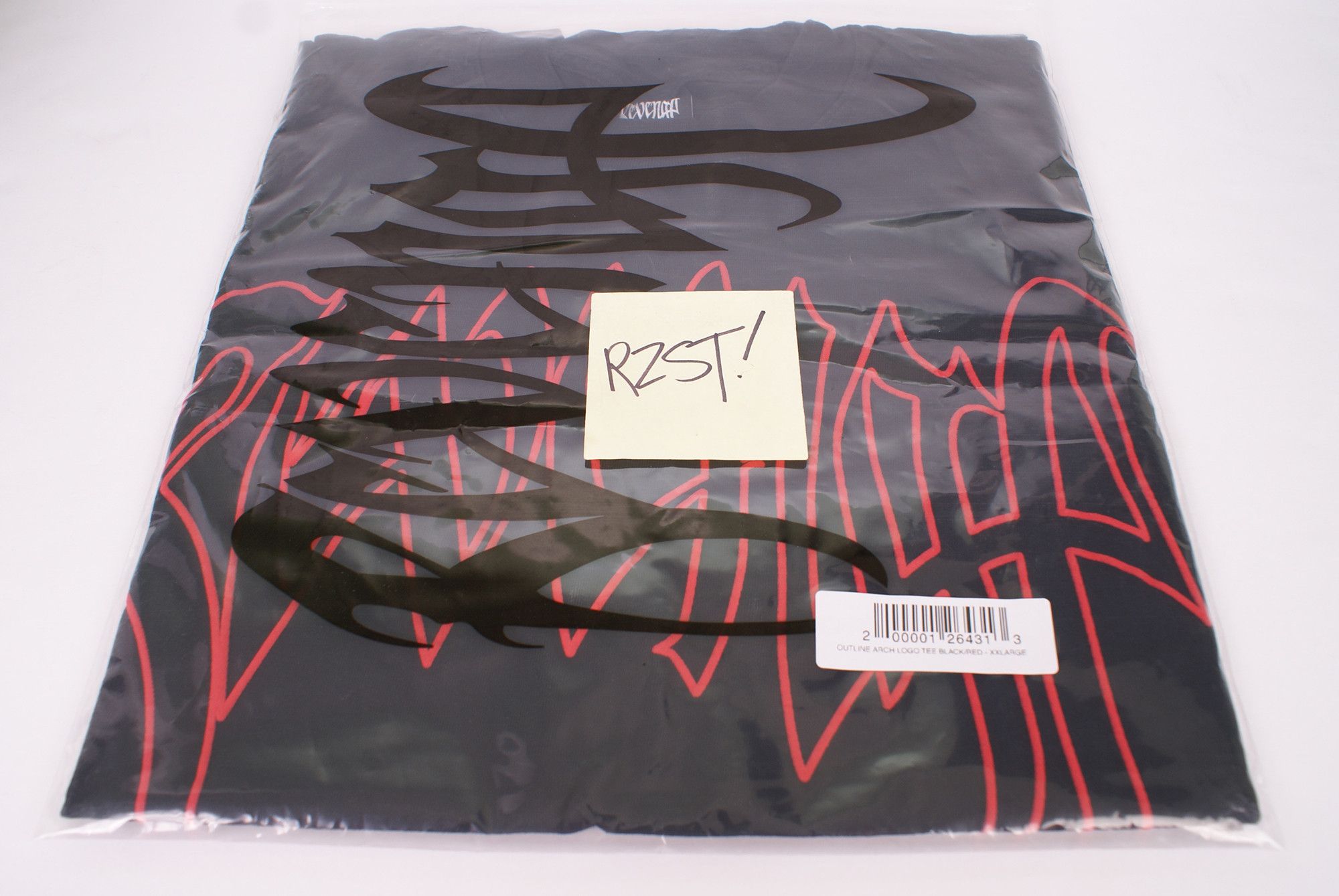 Revenge 2025 Revenge OUTLINE ARCH LOGO Short Sleeve Tee Black Red Size US XXL / EU 58 / 5 - 2 Thumbnail