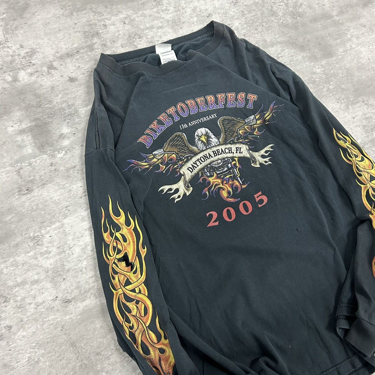 Vintage vintage Harley Davidson style long sleeve flame shirt Sz xl Size US XL / EU 56 / 4 - 2 Thumbnail