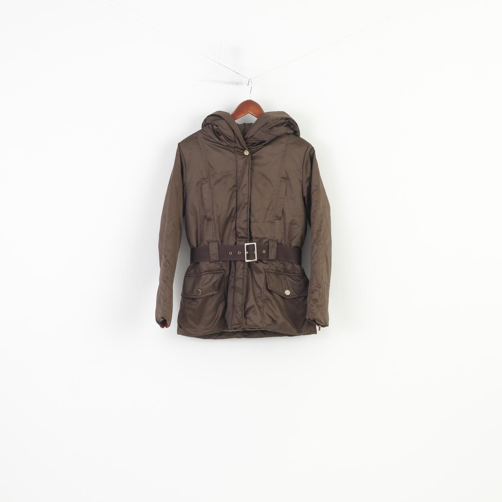 Zara Zara Woman M Jacket Brown Padded Shiny Belted Warm 3678 Size M / US 6-8 / IT 42-44 - 2 Thumbnail